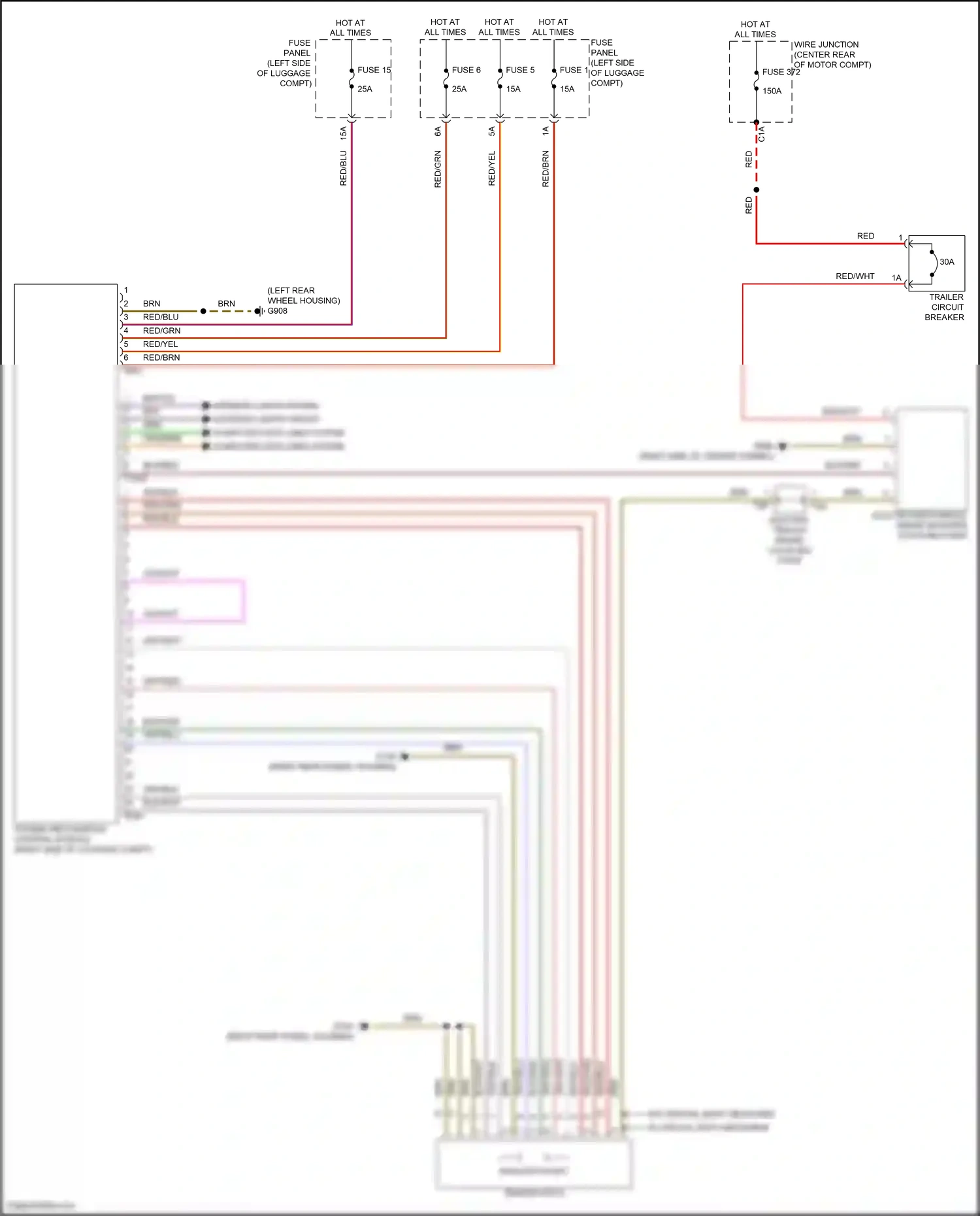 Audi e-tron I (2018-2024) trailer socket wiring diagram  (1 of 1)