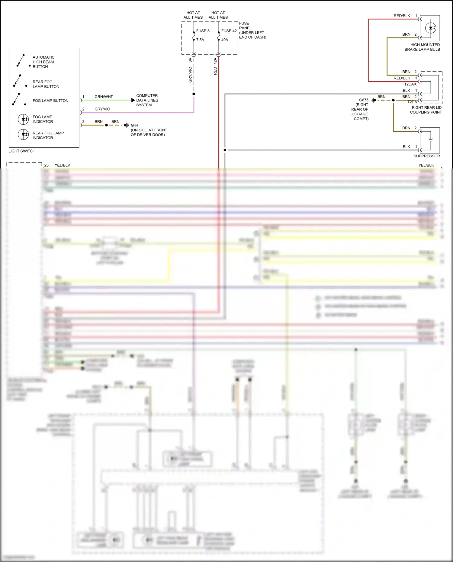 Audi Q3 II (2018-2024) automatic high beam button wiring diagram  (1 of 5)