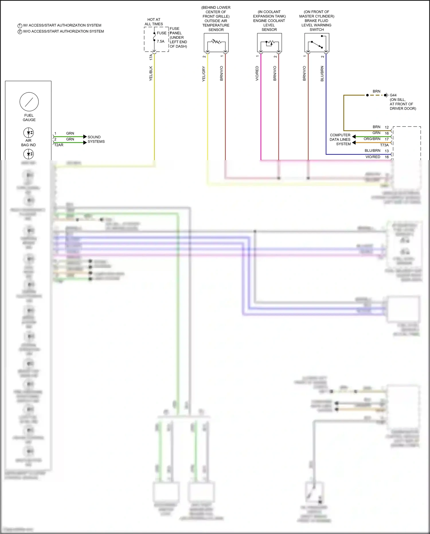 Audi Q3 II (2018-2024) engine electronics ind wiring diagram  (2 of 2)