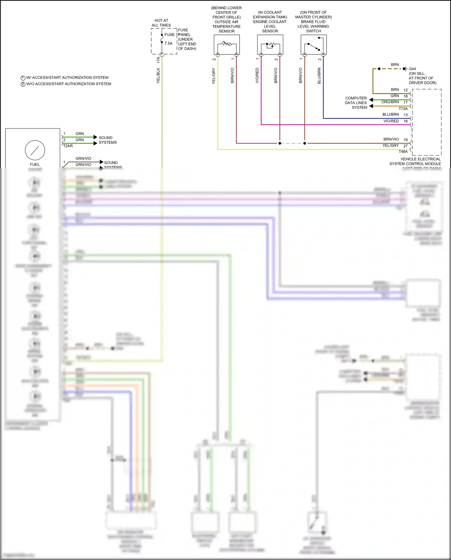 Audi Q3 II (2018-2024) engine electronics ind wiring diagram  (1 of 2)
