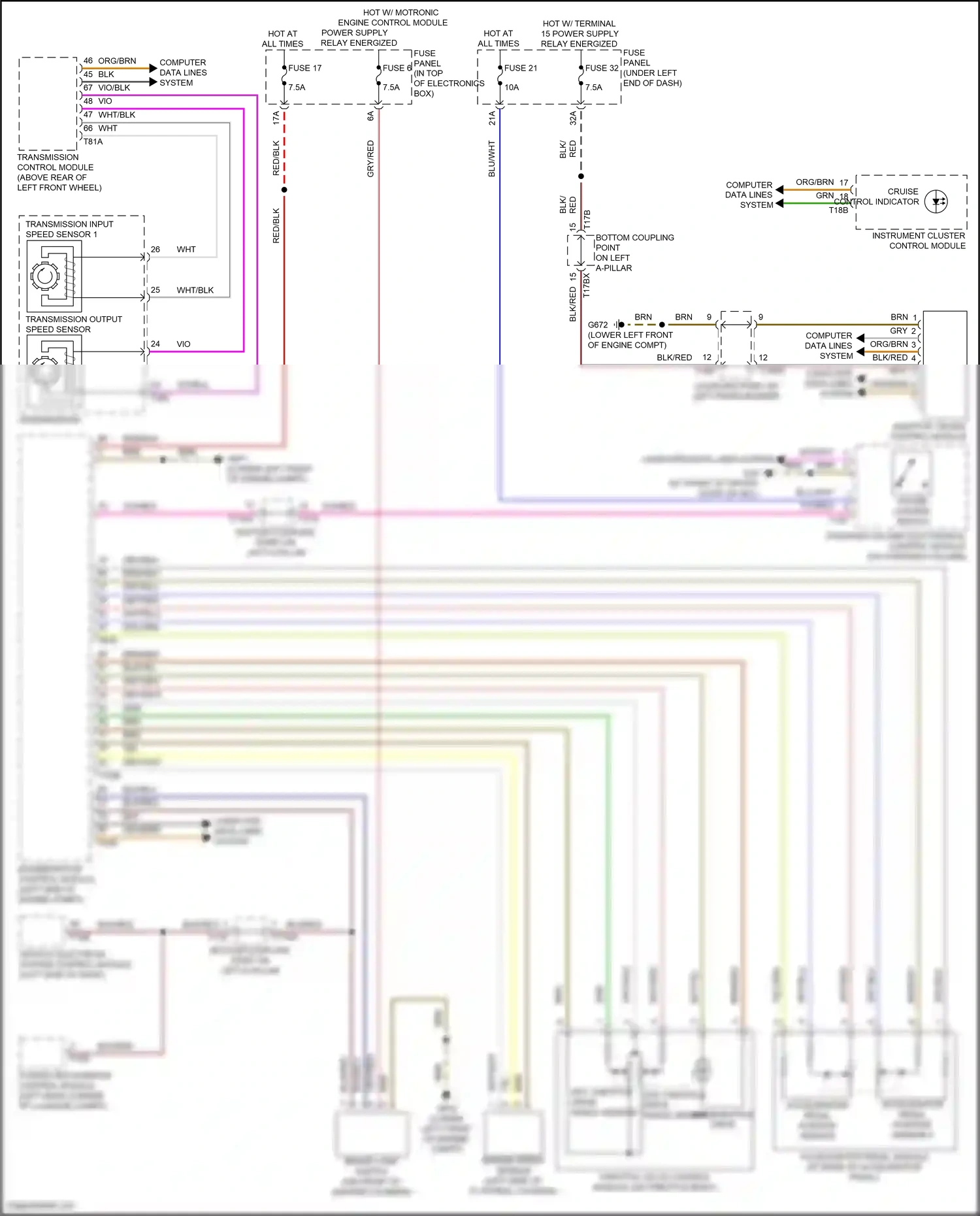 Audi Q3 II (2018-2024) engine speed sensor wiring diagram  (1 of 2)