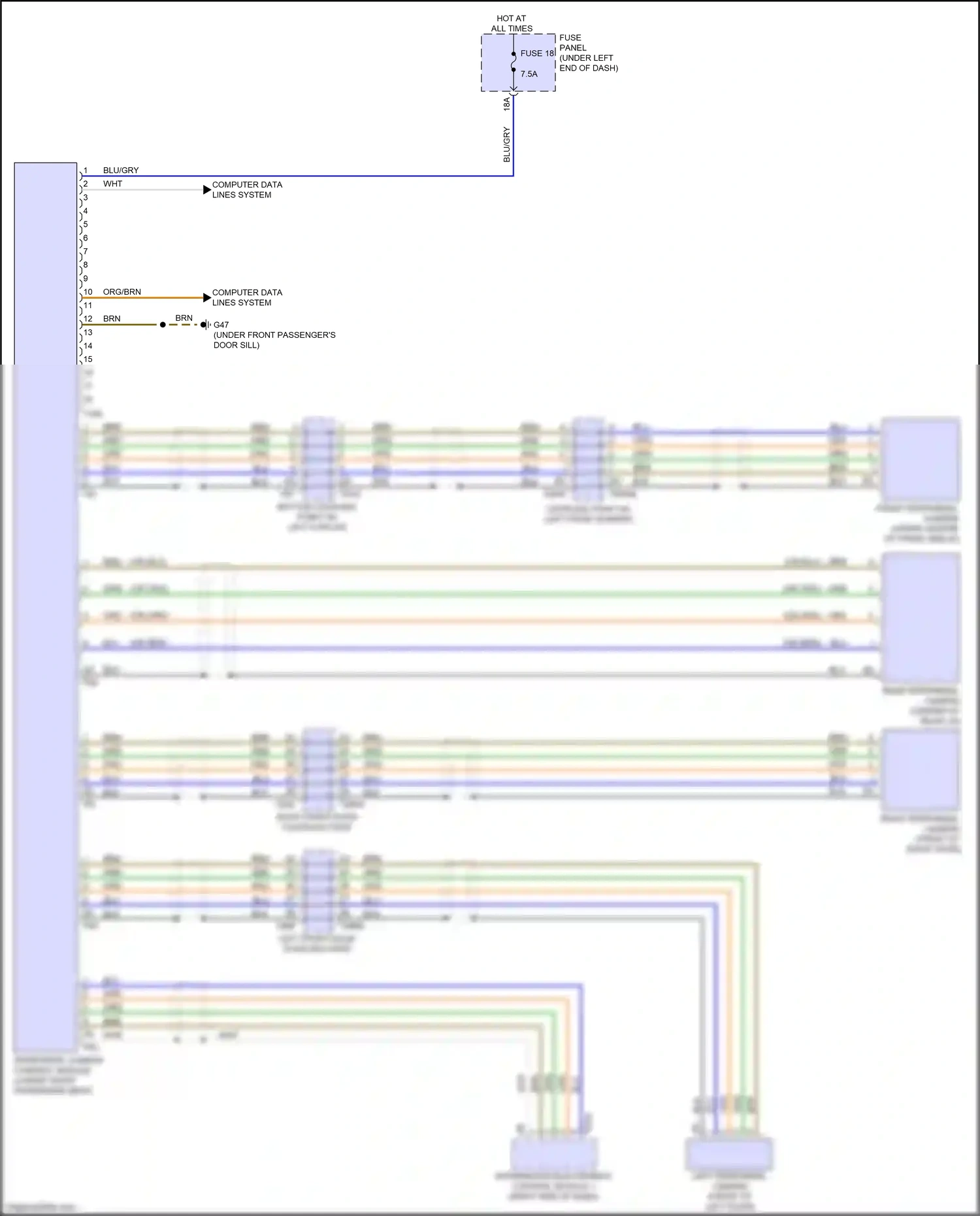 Audi Q3 II (2018-2024) front peripheral camera wiring diagram  (1 of 1)