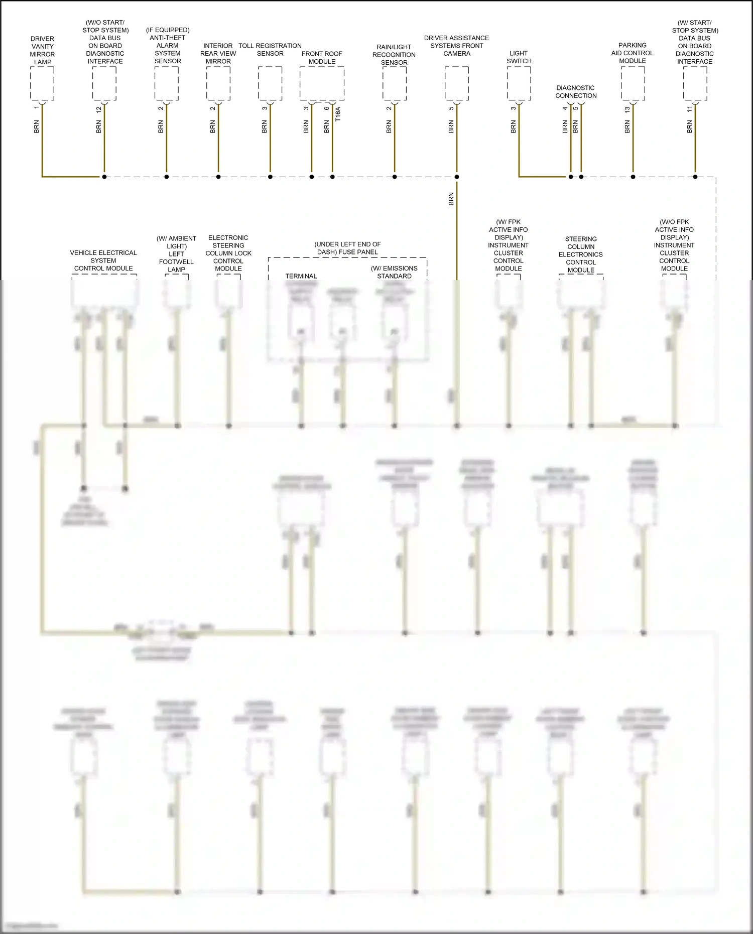 Audi Q3 II (2018-2024) rain/light recognition sensor wiring diagram  (4 of 9)
