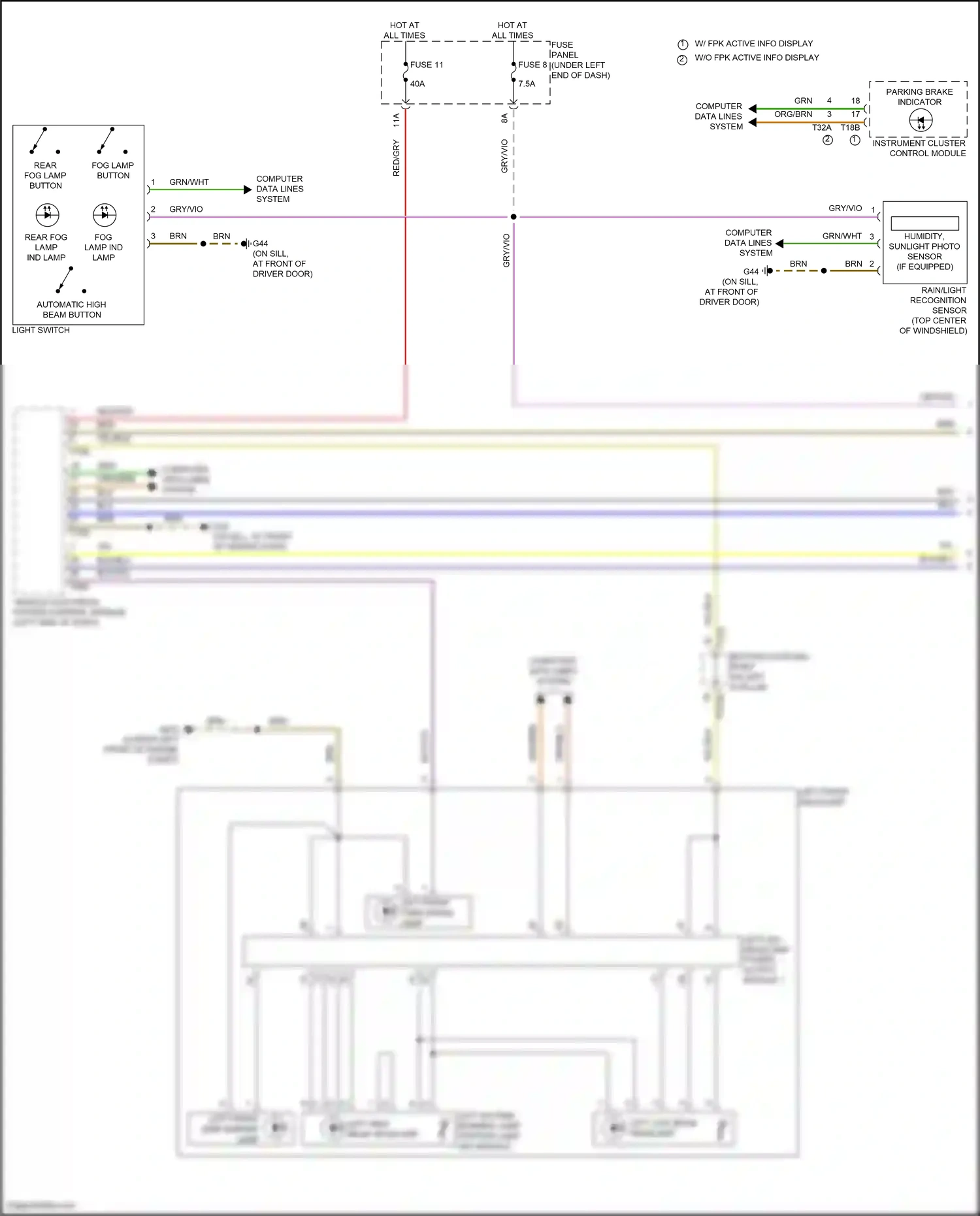 Audi Q3 II (2018-2024) rain/light recognition sensor wiring diagram  (5 of 9)