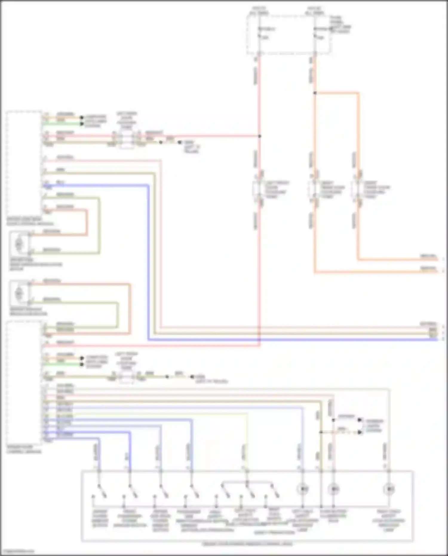 Wiring diagram driver door power window control head for Audi Q4 e-tron I (2021-2024) (4 of 4)