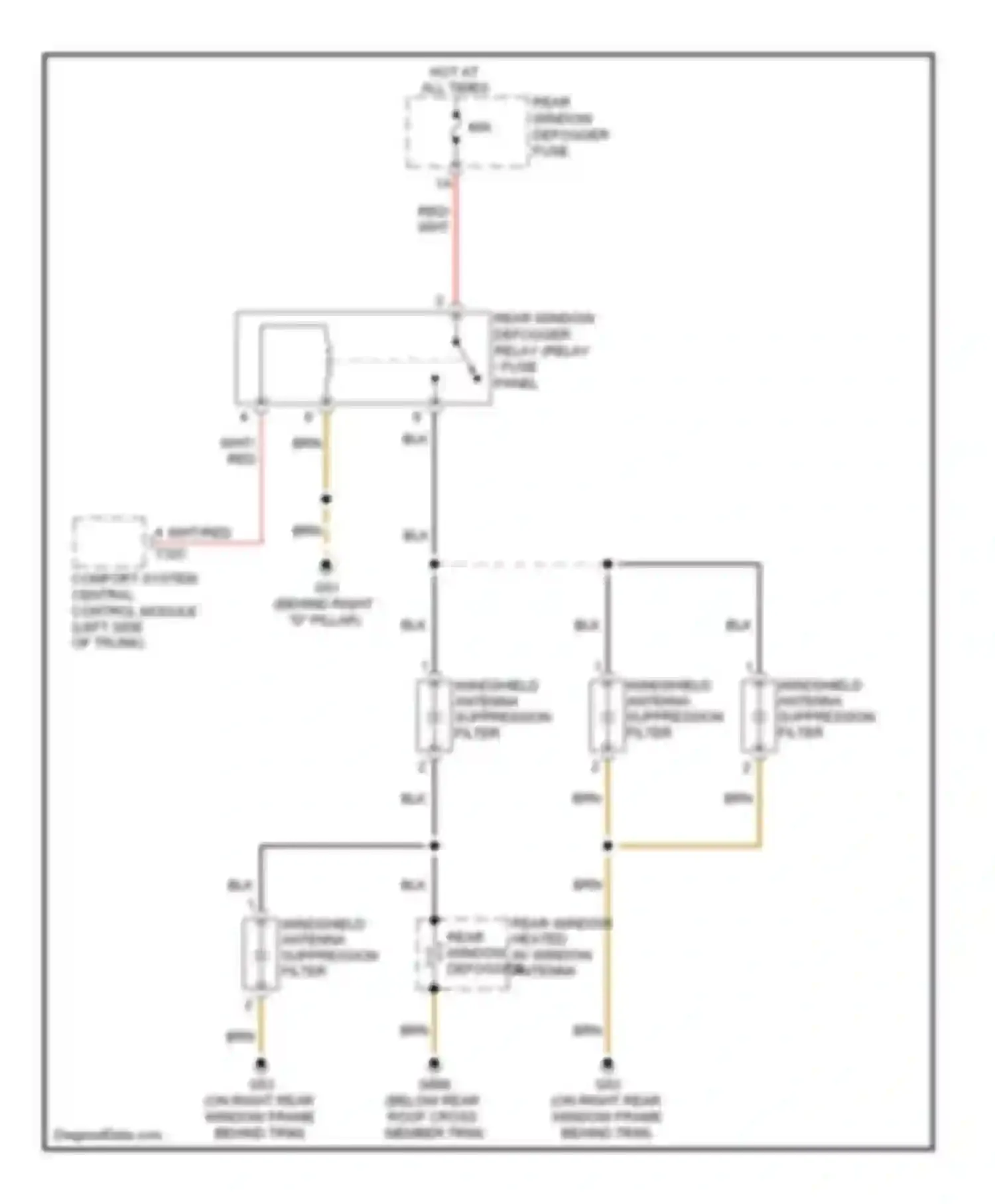 Q5 Audi I (2008-2012): Rear defogger circuit