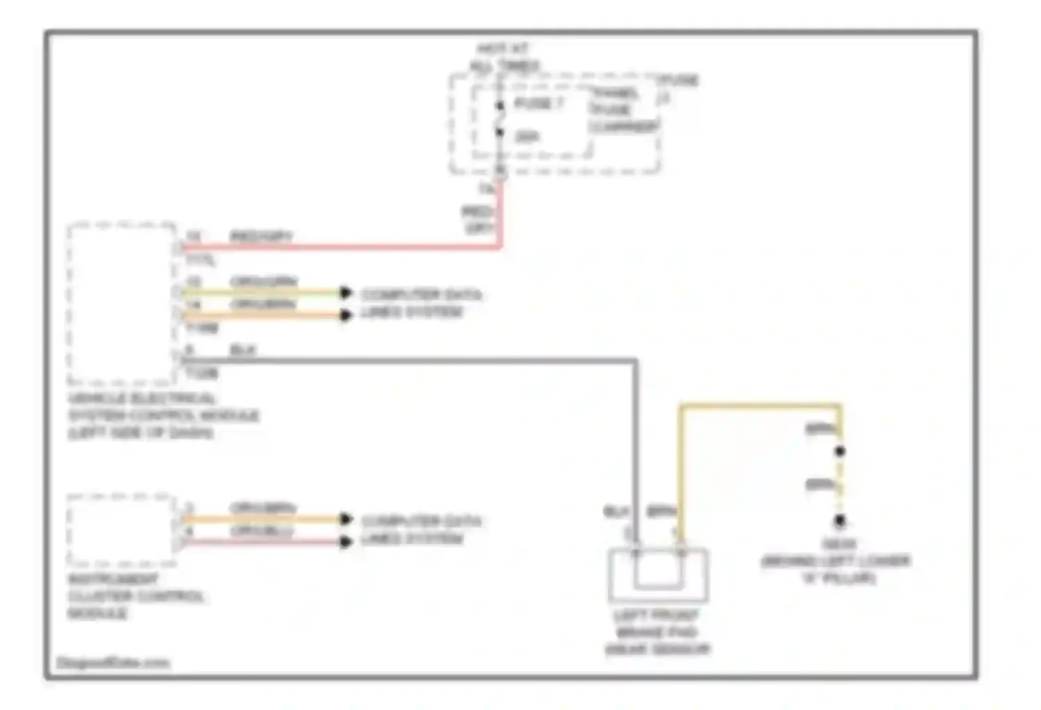 Q5 Audi I (2008-2012): Brake wear sensor circuit