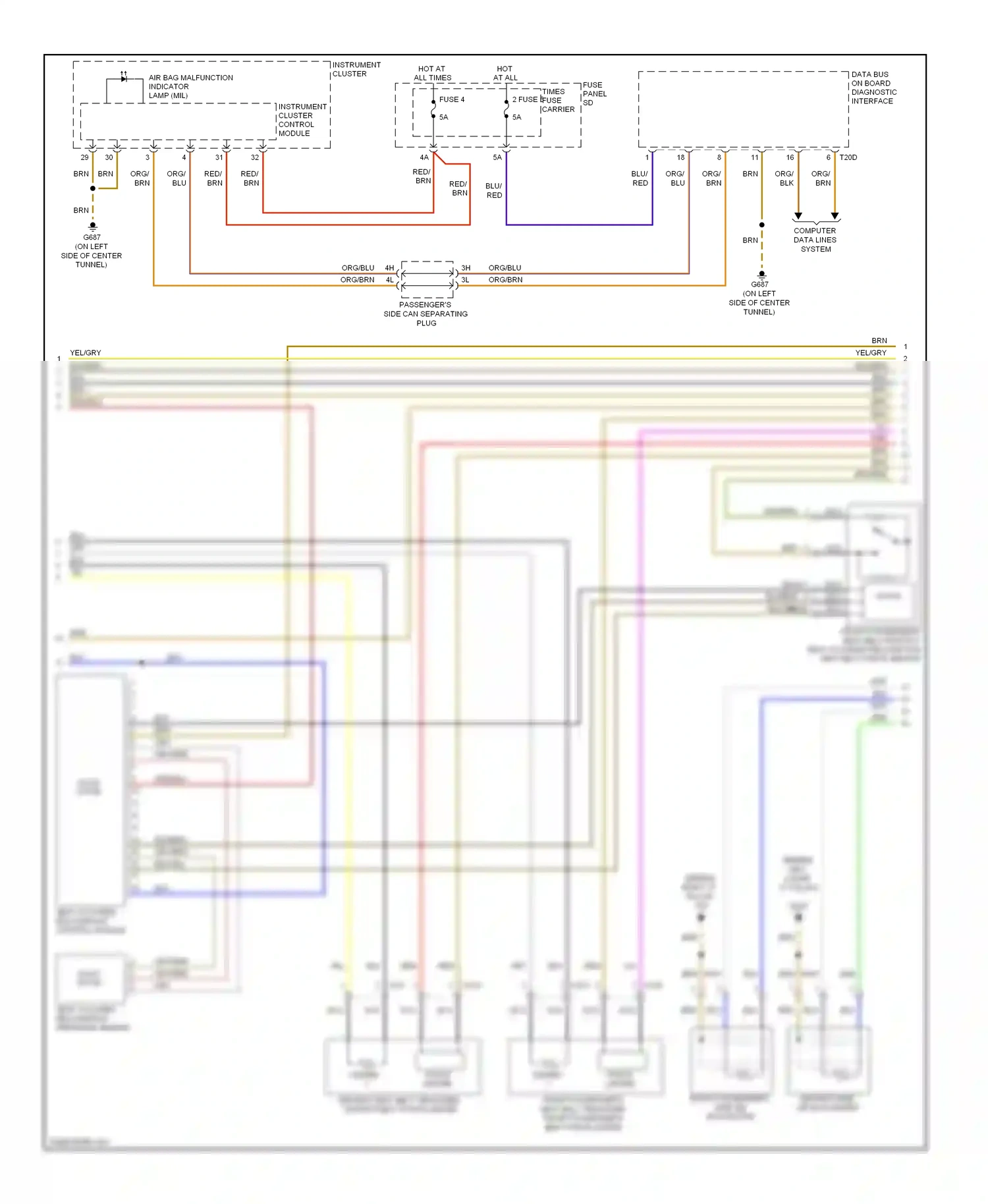 Audi Q5 I (2008-2012) data bus on board diagnostic interface wiring diagram  (7 of 7)