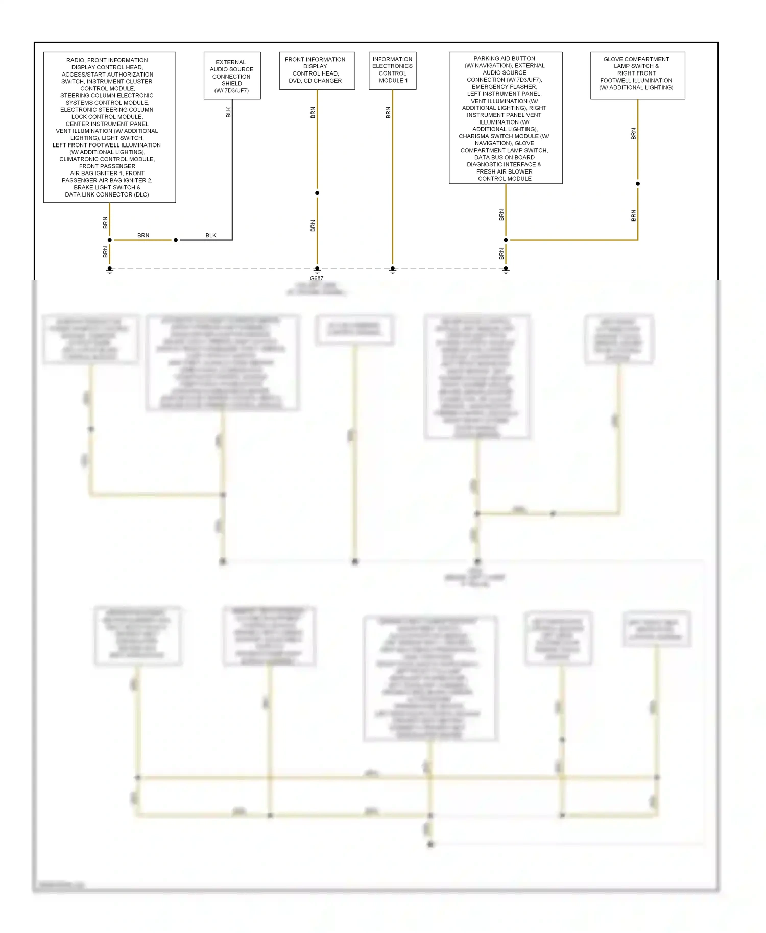 Audi Q5 I (2008-2012) external audio source connection shield wiring diagram  (1 of 1)