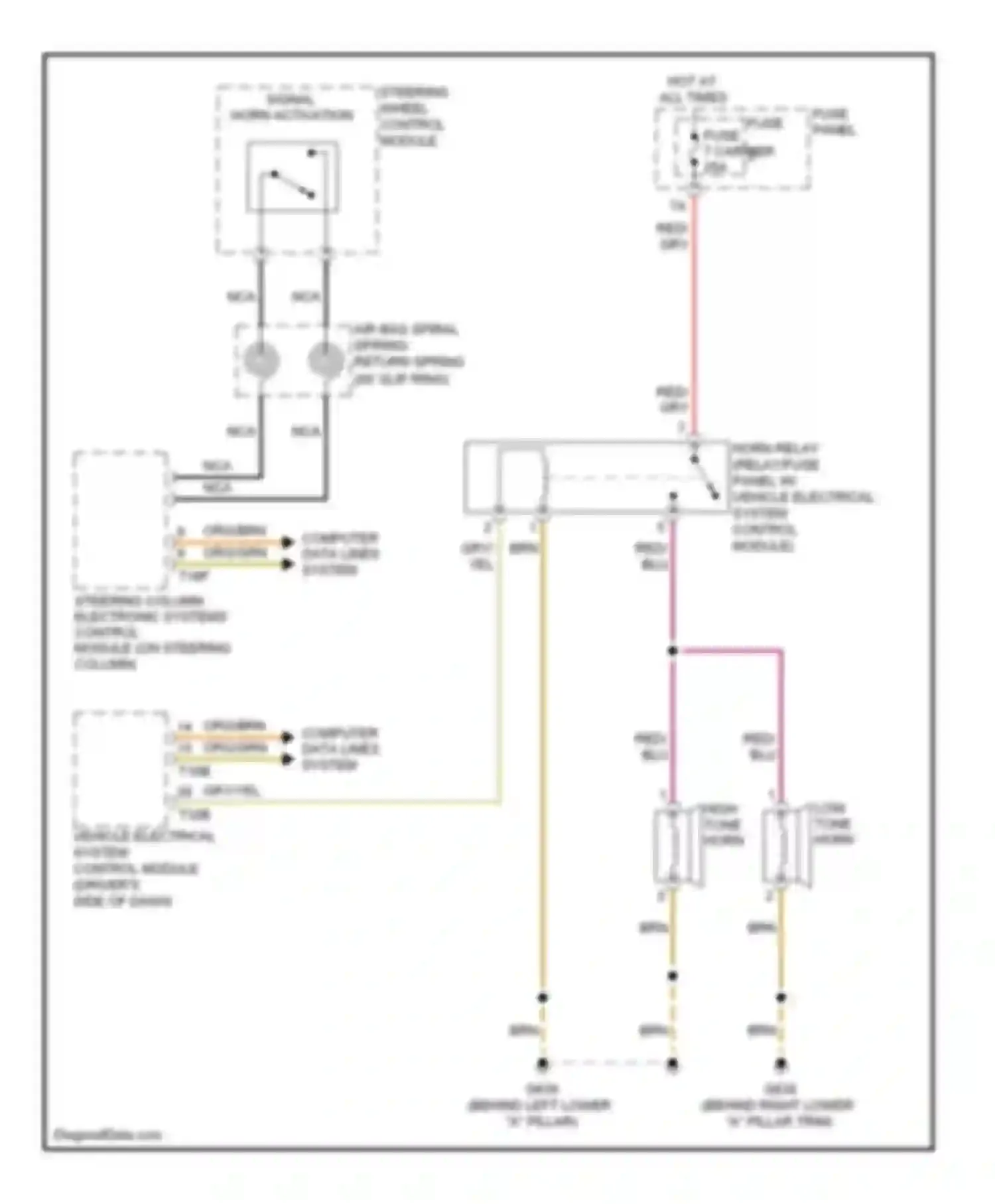 Wiring diagram high tone horn for Audi Q5 I (2008-2012) (1 of 1)