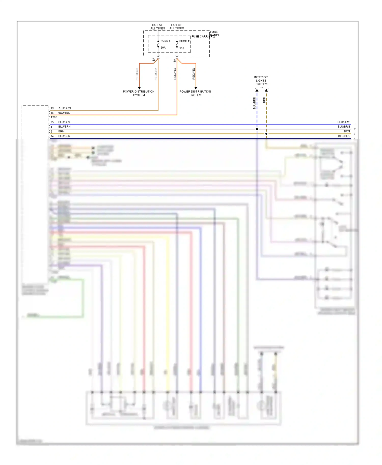 Audi Q5 I (2008-2012) horizontal wiring diagram  (1 of 4)