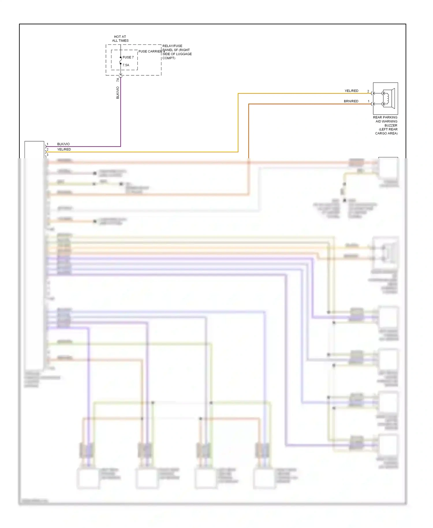Audi Q5 I (2008-2012) parallel parking assistance control module wiring diagram  (2 of 2)