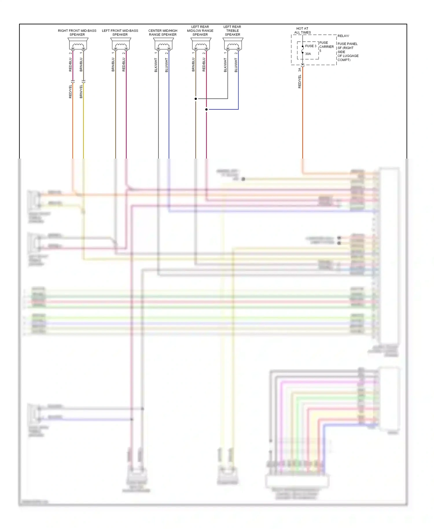 Audi Q5 I (2008-2012) range speaker wiring diagram  (1 of 1)