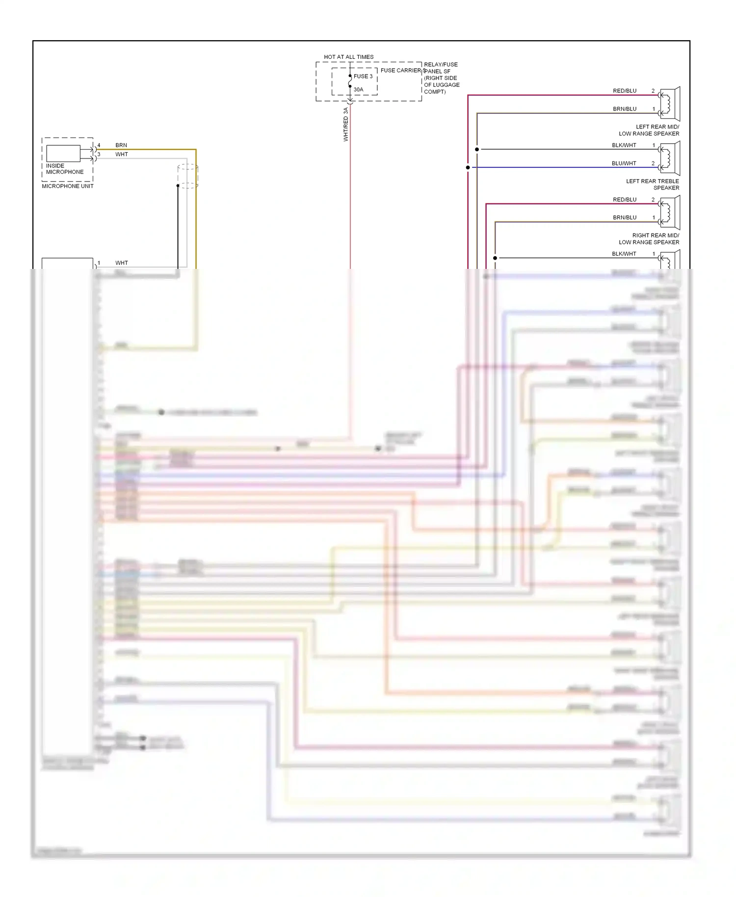 Audi Q5 I (2008-2012) right front midrange speaker wiring diagram  (2 of 2)