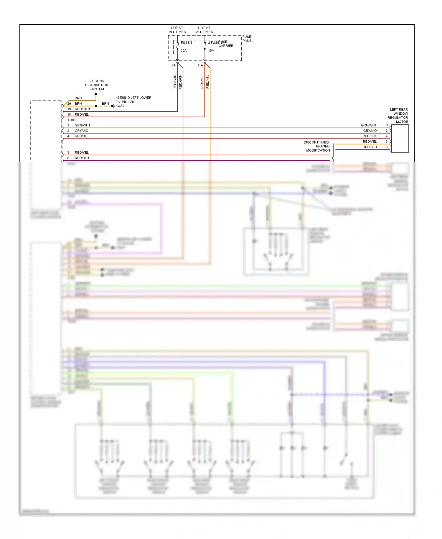 Audi Q5 I (2008-2012) right front window regulator switch wiring diagram  (1 of 1)