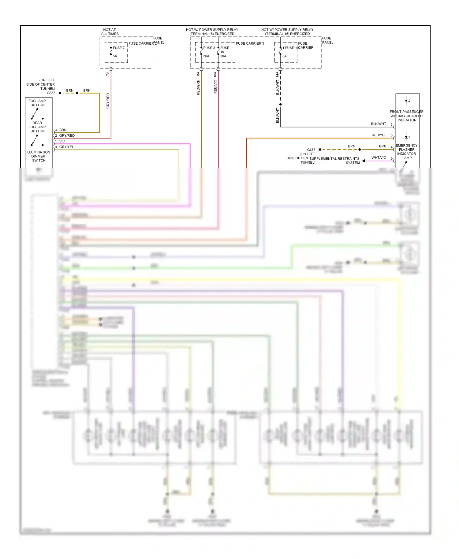 Audi Q5 I (2008-2012) sensor package) wiring diagram  (1 of 1)