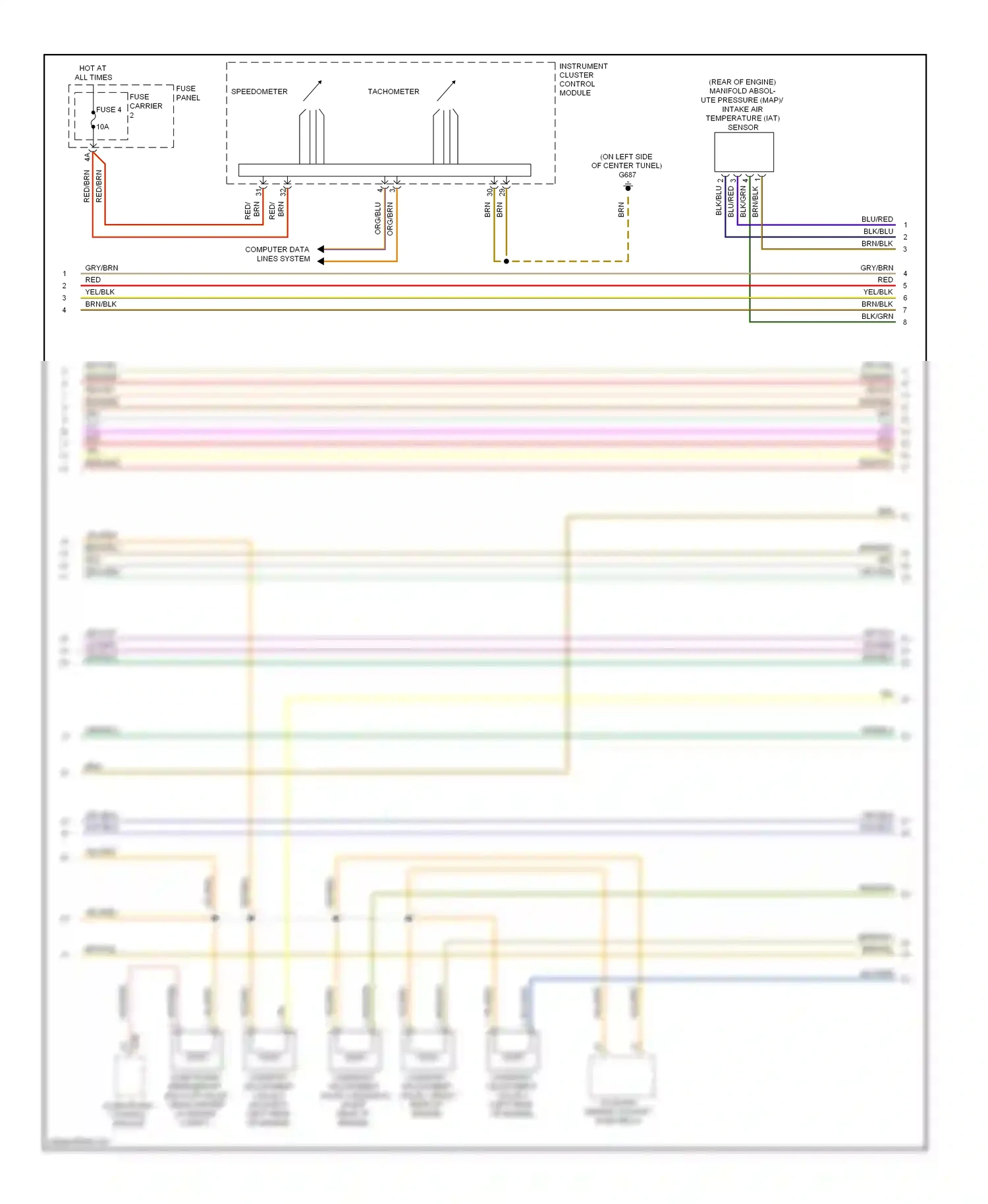Audi Q5 I (2008-2012) speedometer wiring diagram  (1 of 1)