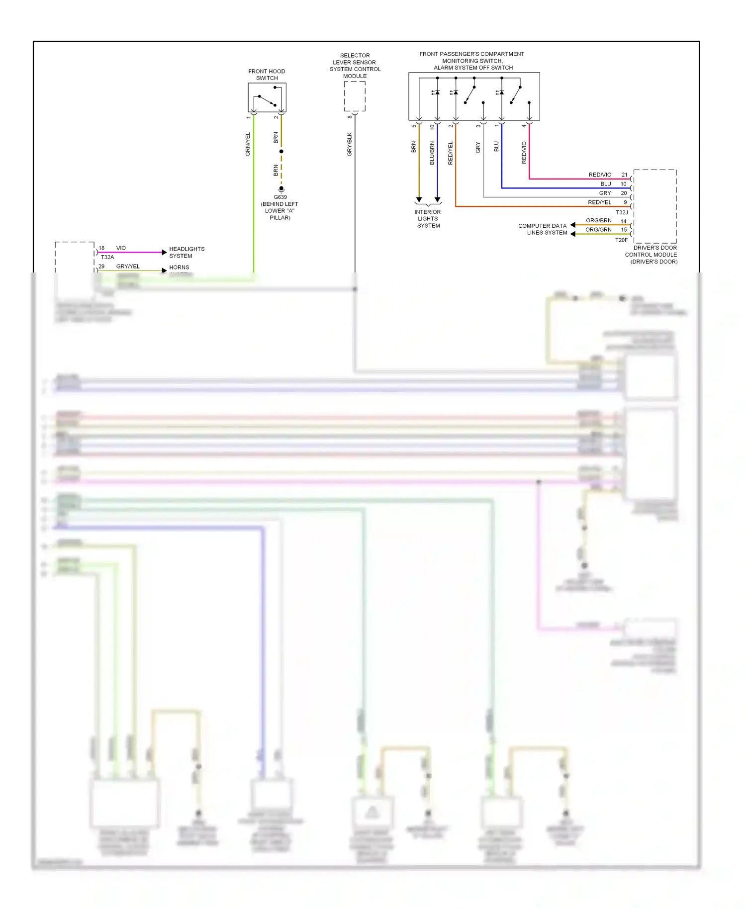 Audi Q5 I (2008-2012) vehicle electrical system control module (left side of dash) wiring diagram  (1 of 13)