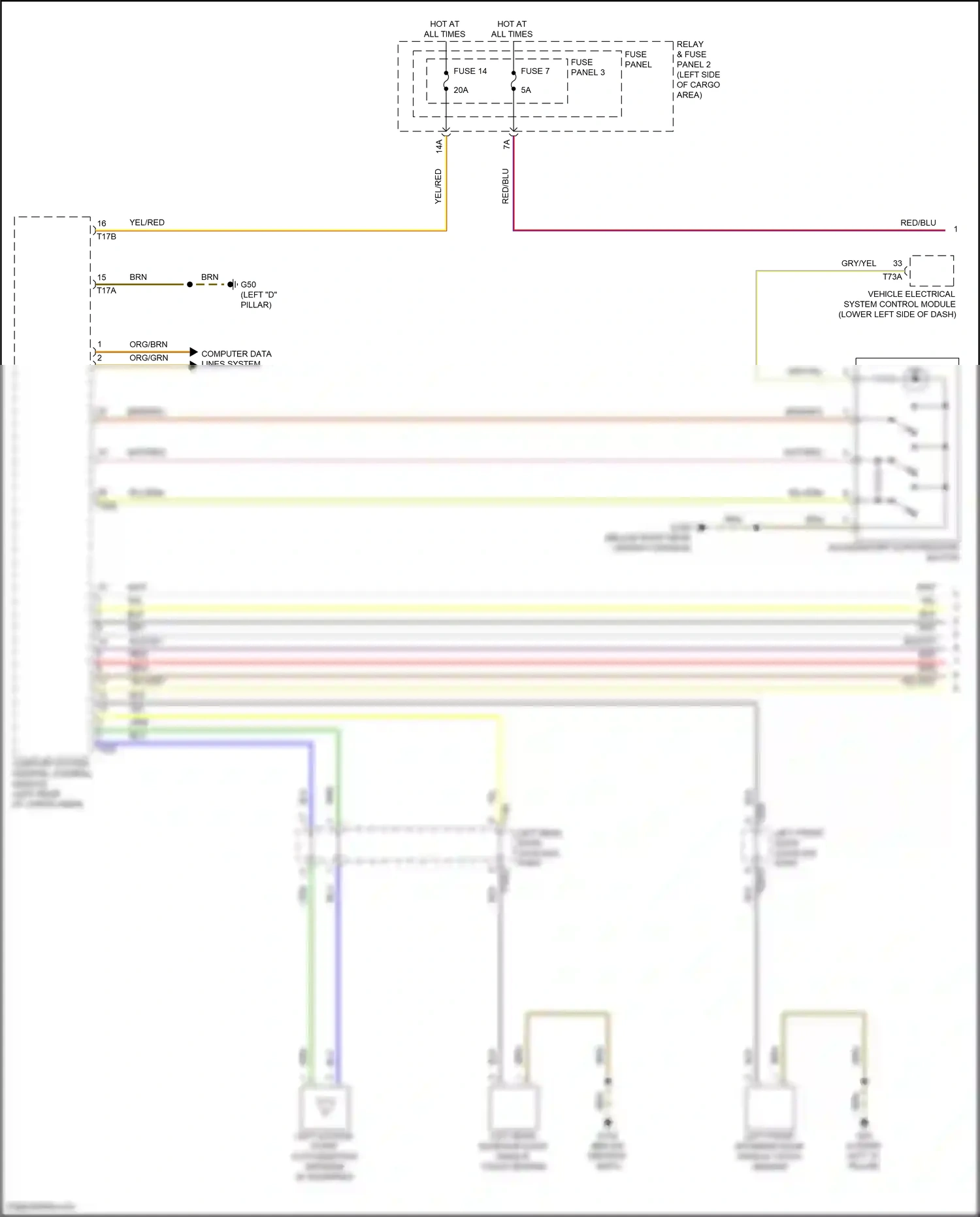 Audi Q5 II facelift (2020-2024) access/start authorization button wiring diagram  (1 of 3)