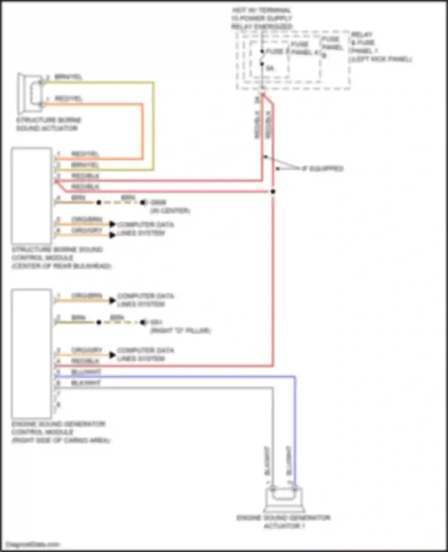 Q5 Audi II (2016-2020): Wiring diagram engine performance 2.0l turbo, structure borne sound actuator circuit