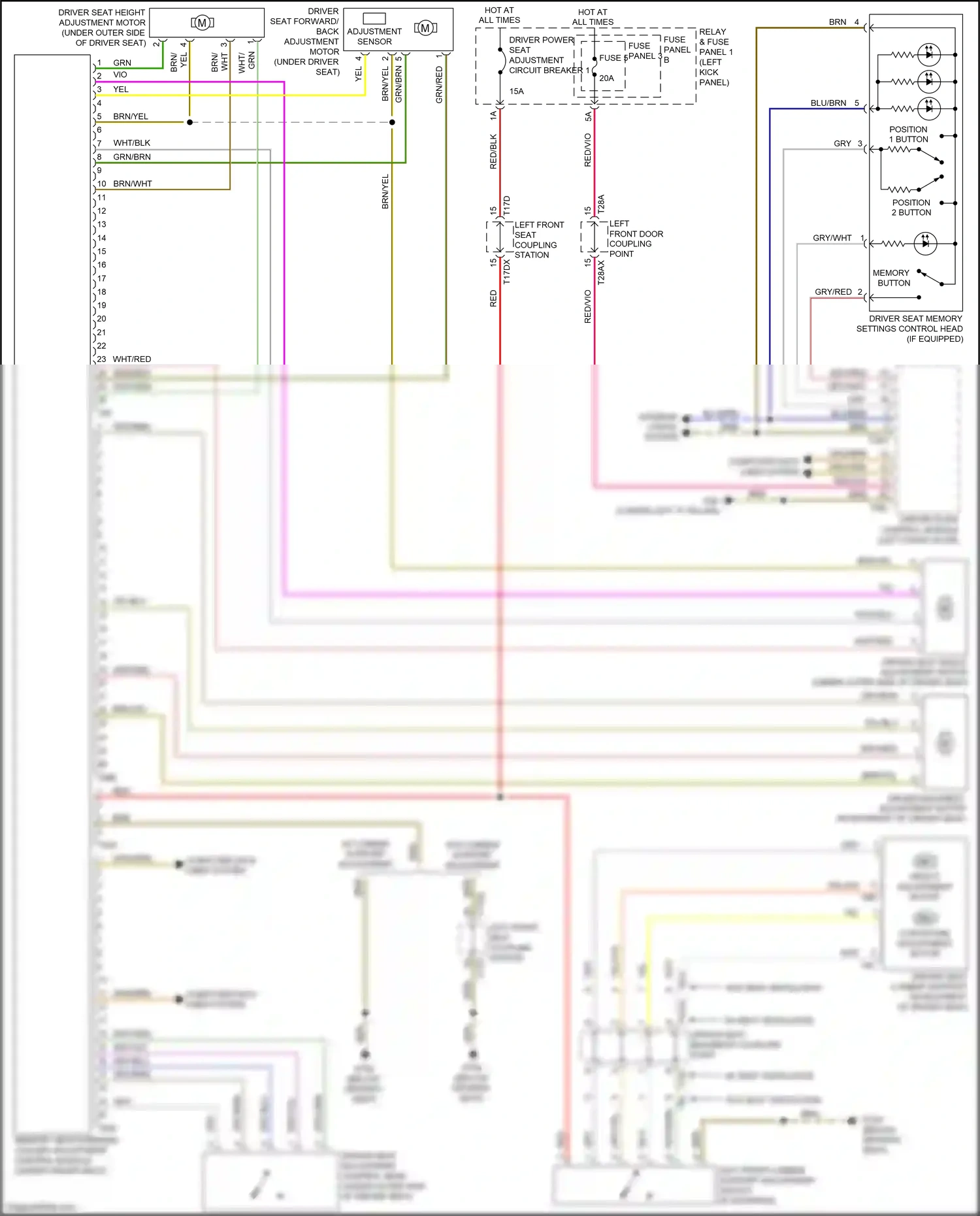 Audi Q5 II (2016-2020) adjustment sensor wiring diagram  (1 of 2)