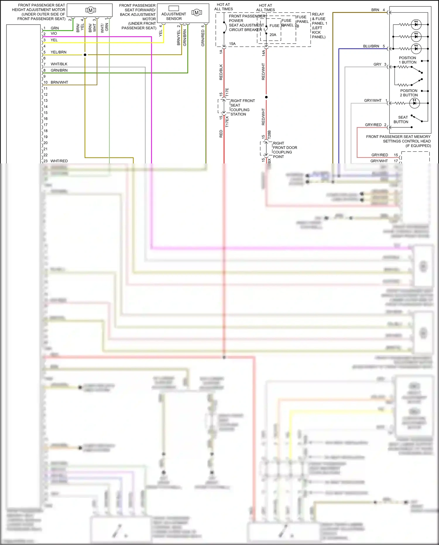 Audi Q5 II (2016-2020) adjustment sensor wiring diagram  (2 of 2)