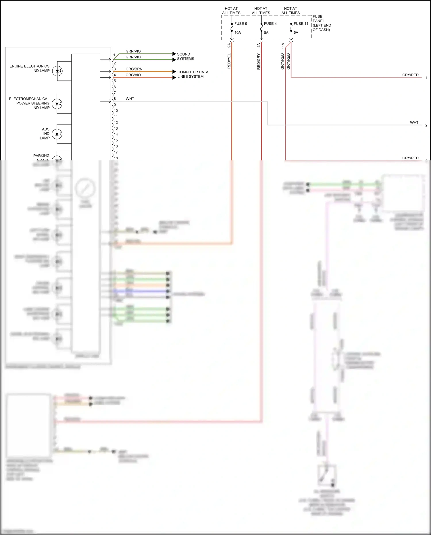 Audi Q5 II (2016-2020) engine electronics ind lamp wiring diagram  (1 of 1)