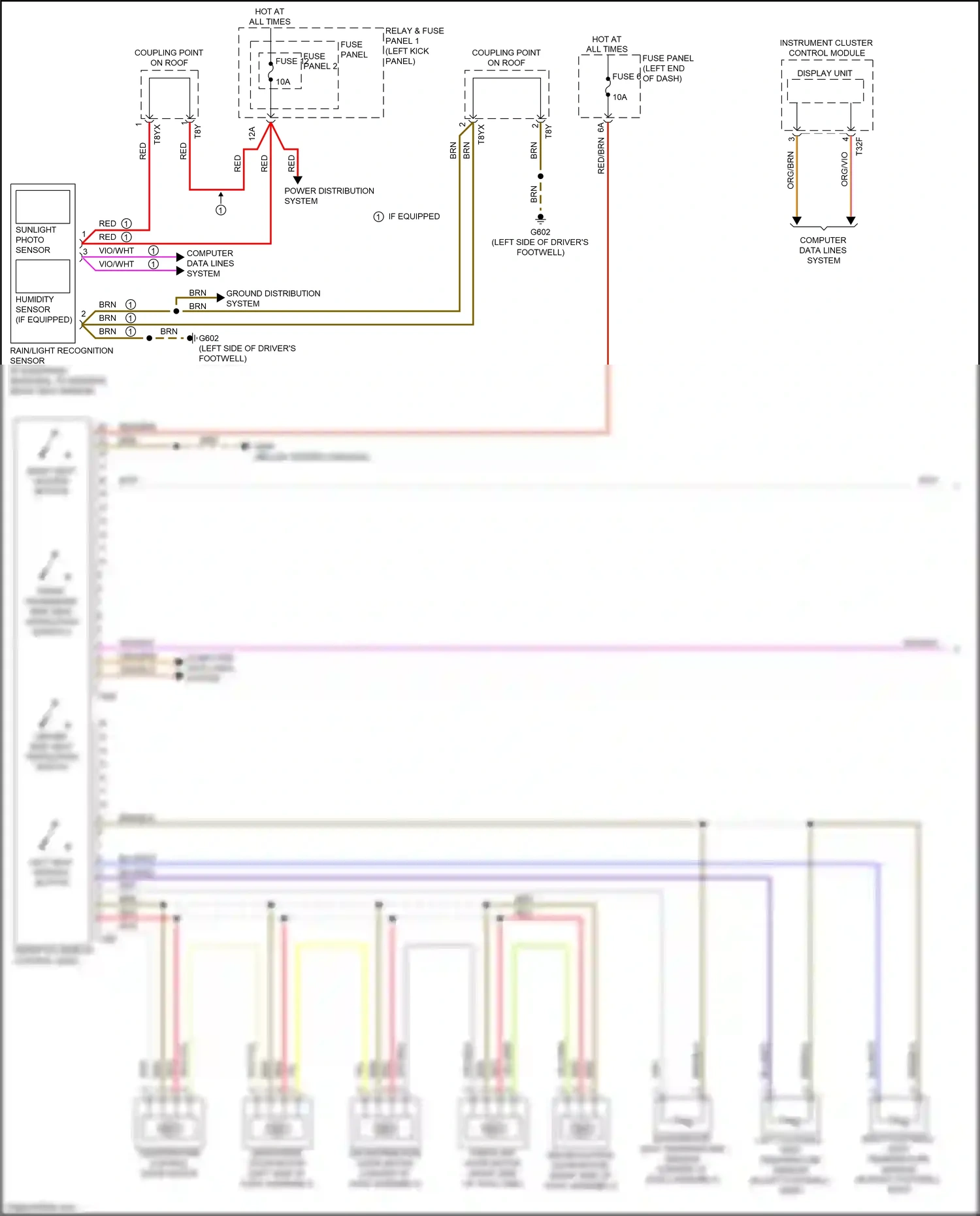 Audi Q5 II (2016-2020) rain/light recognition sensor wiring diagram  (1 of 9)