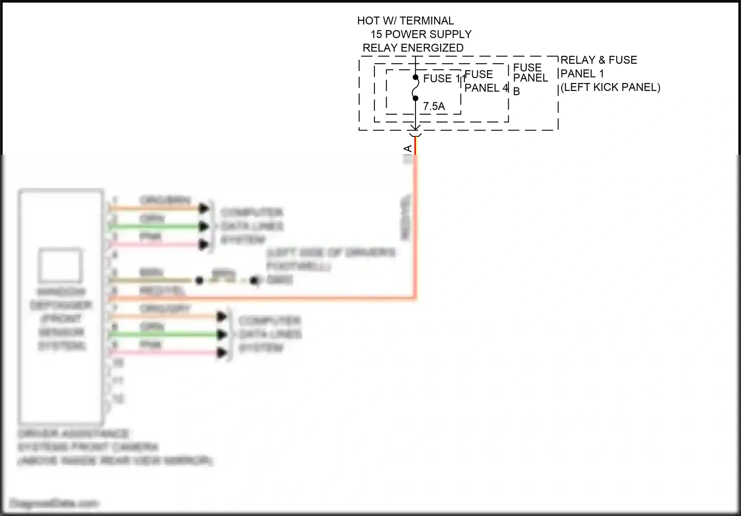 Audi Q5 II (2016-2020) window defogger front sensor system wiring diagram  (1 of 1)