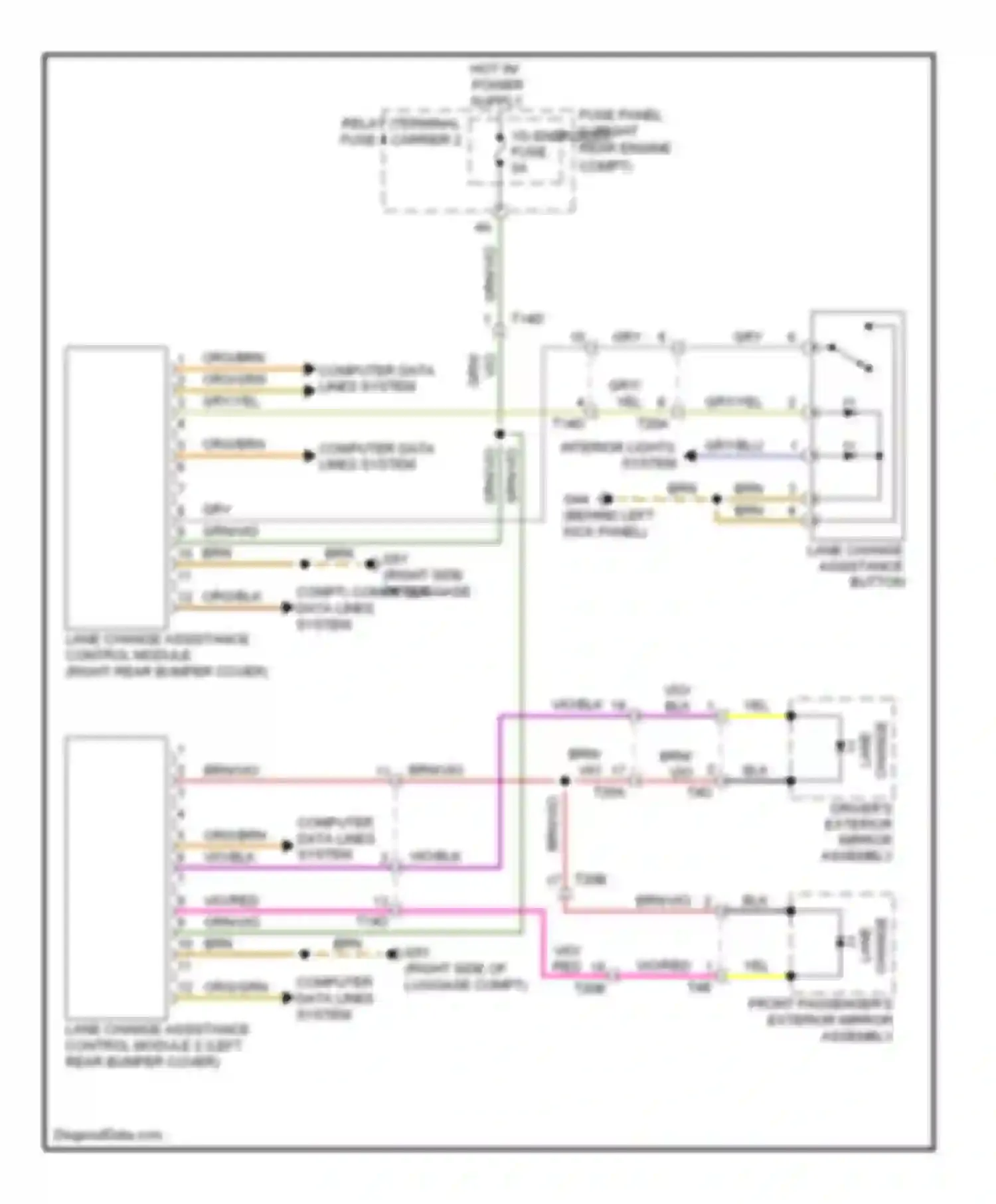 Q7 Audi 4L facelift (2009-2015): Lane change assistance circuit