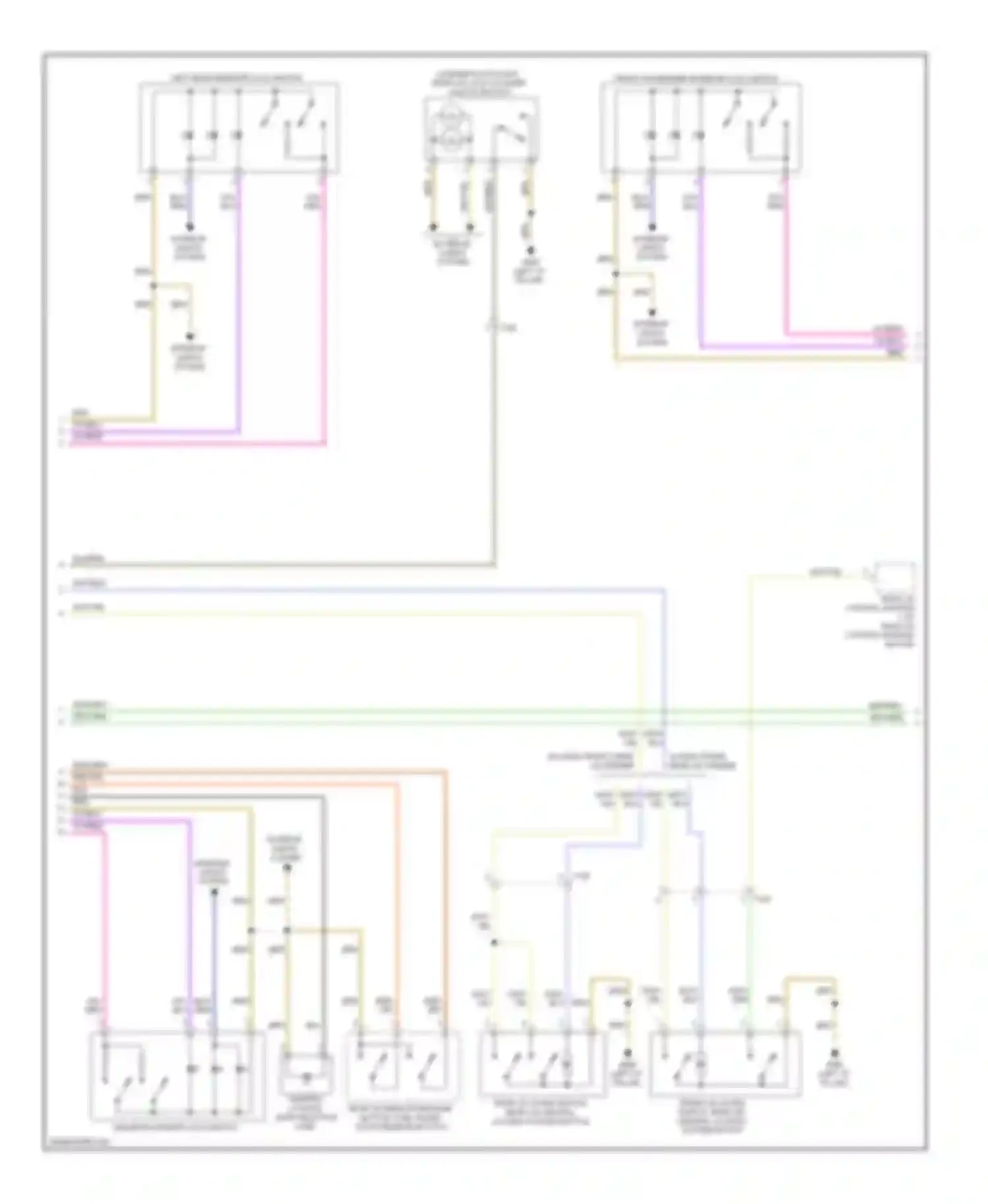 Q7 Audi 4L facelift (2009-2015): Power door locks circuit (2 of 3)