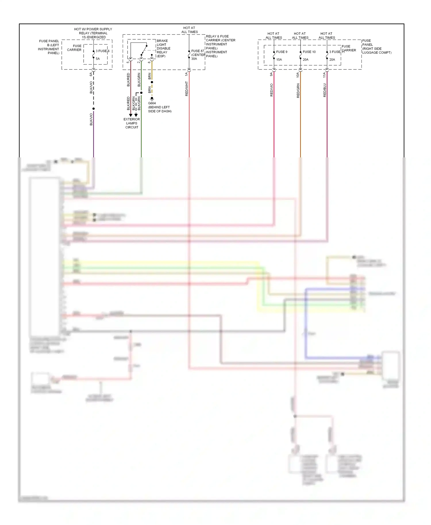 Audi Q7 4L facelift (2009-2015) abs control module (abs hydrolic unit) (right plenum chamber) wiring diagram  (1 of 1)