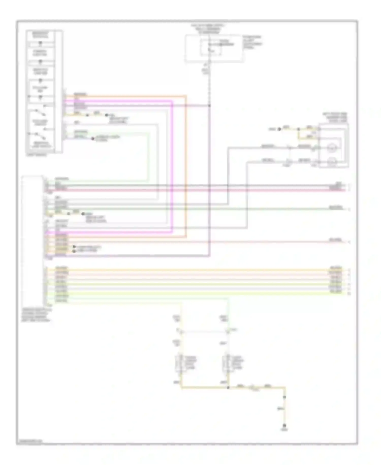 Wiring diagram left front fog lamp for Audi Q7 4L facelift (2009-2015)