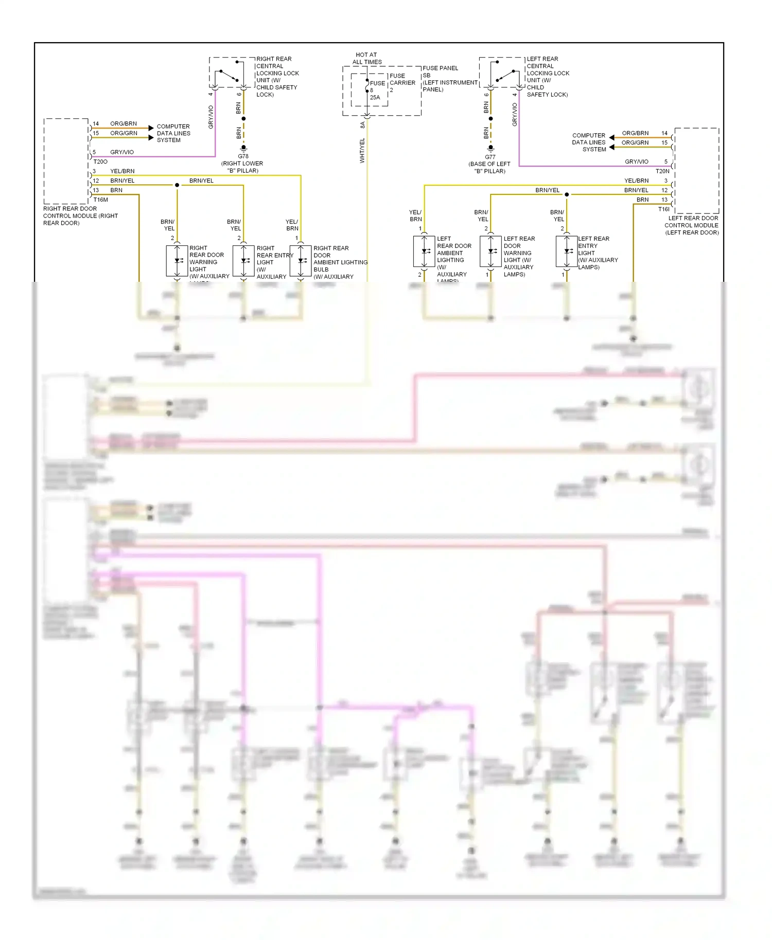 Audi Q7 4L facelift (2009-2015) brn/blu wiring diagram  (11 of 30)