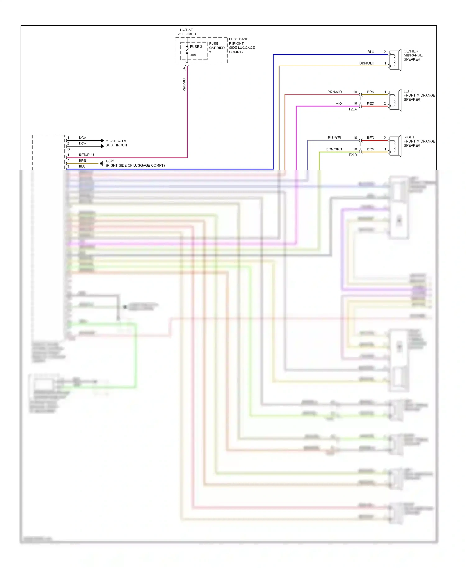 Audi Q7 4L facelift (2009-2015) brn/blu wiring diagram  (28 of 30)
