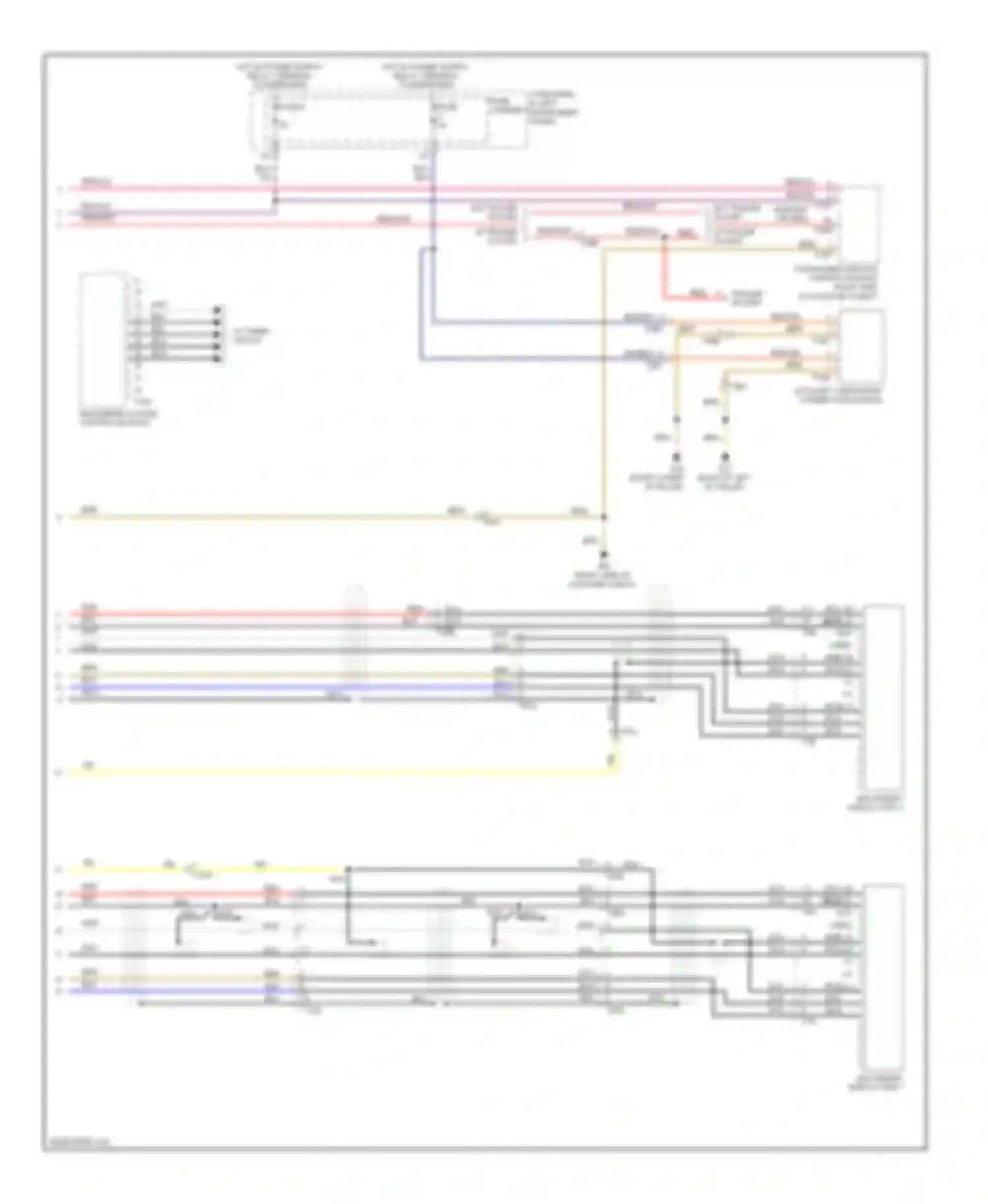 Wiring diagram auxiliary video/audio connection module for Audi Q7 4L facelift (2009-2015)