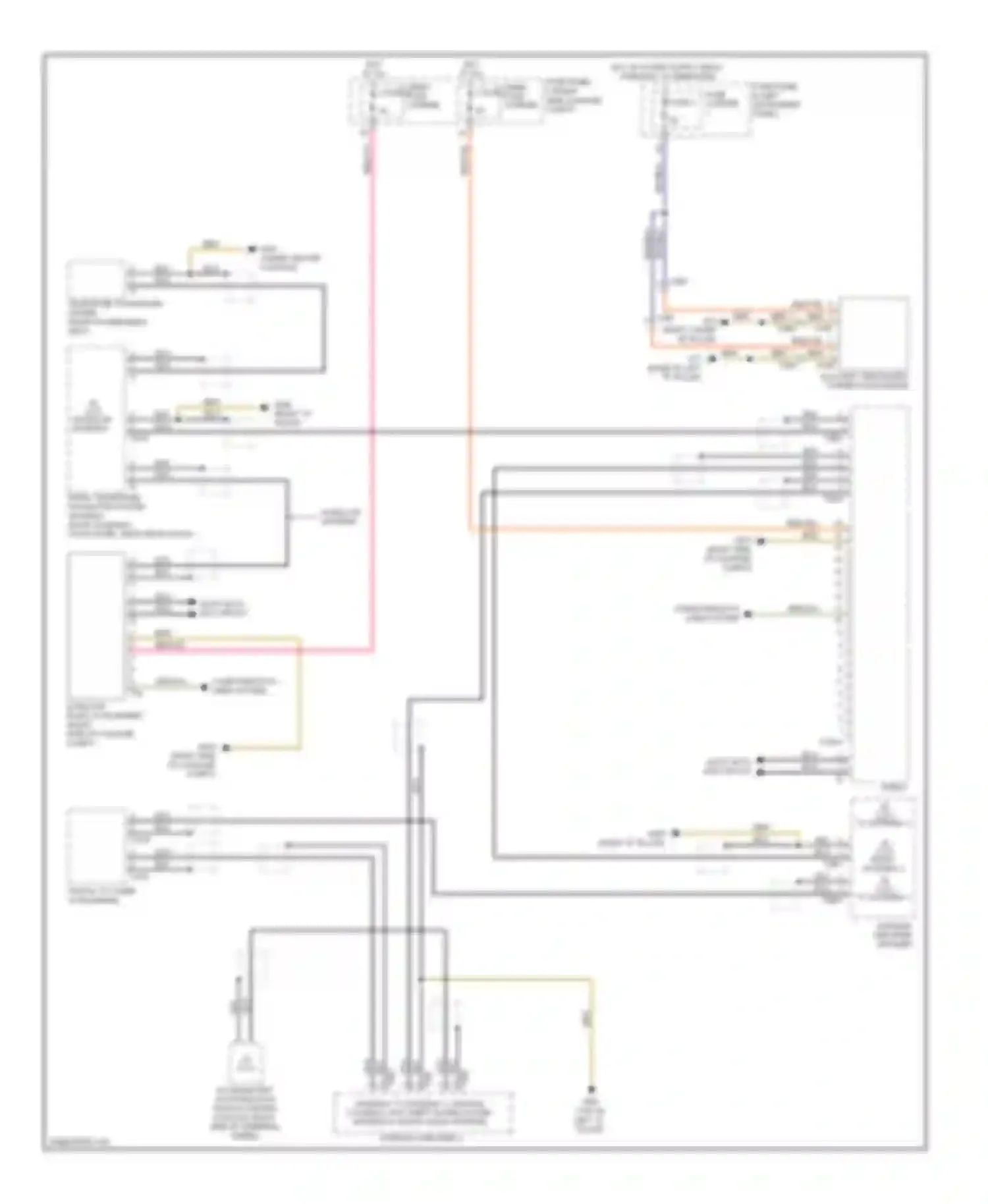 Wiring diagram auxiliary video/audio connection module for Audi Q7 4L facelift (2009-2015)