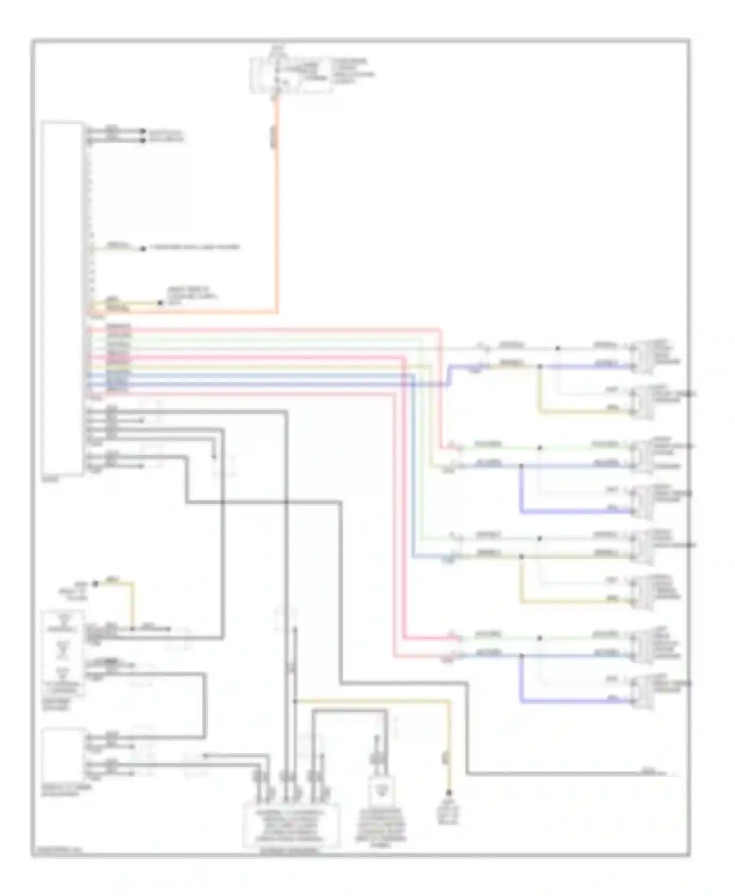 Wiring diagram right front midrange speaker for Audi Q7 4L facelift (2009-2015)
