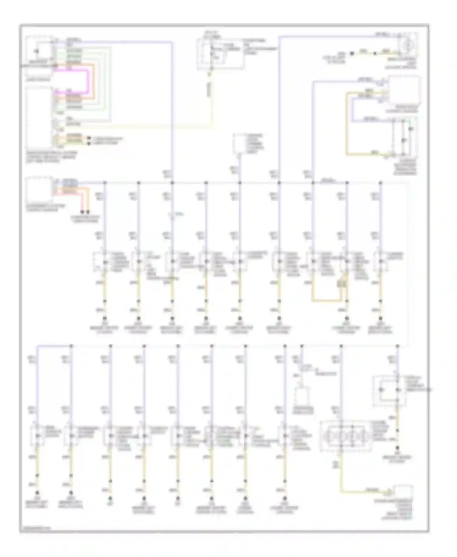 Wiring diagram emergency flasher button center instru- ment panel vent illumi- nation for Audi Q7 4L facelift (2009-2015)