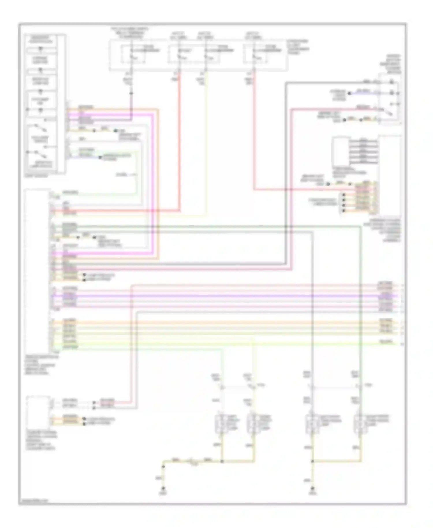 Wiring diagram left front fog lamp for Audi Q7 4L facelift (2009-2015)