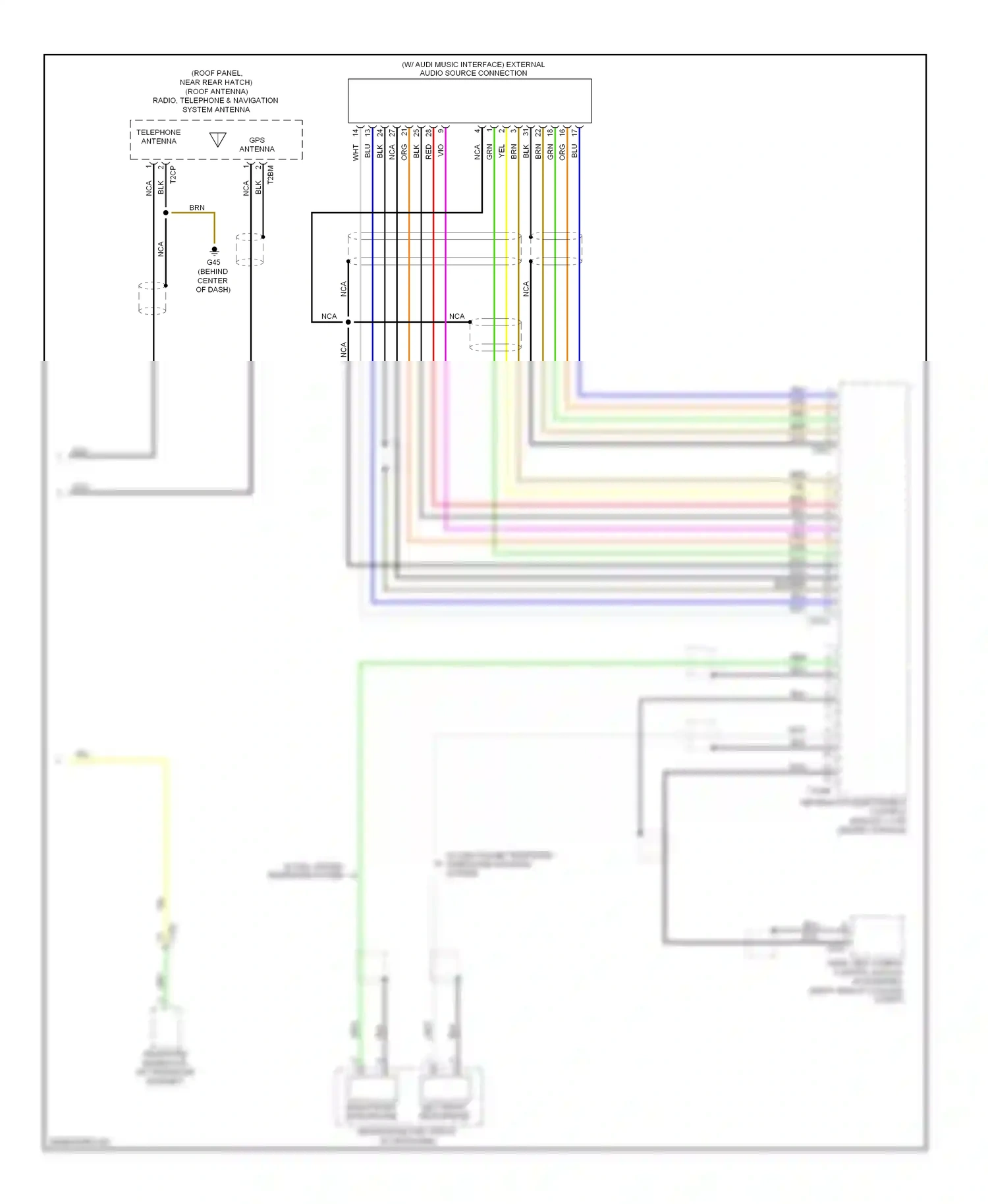 Audi Q7 4L facelift (2009-2015) information electronics control module 1 (top center console) wiring diagram  (4 of 8)