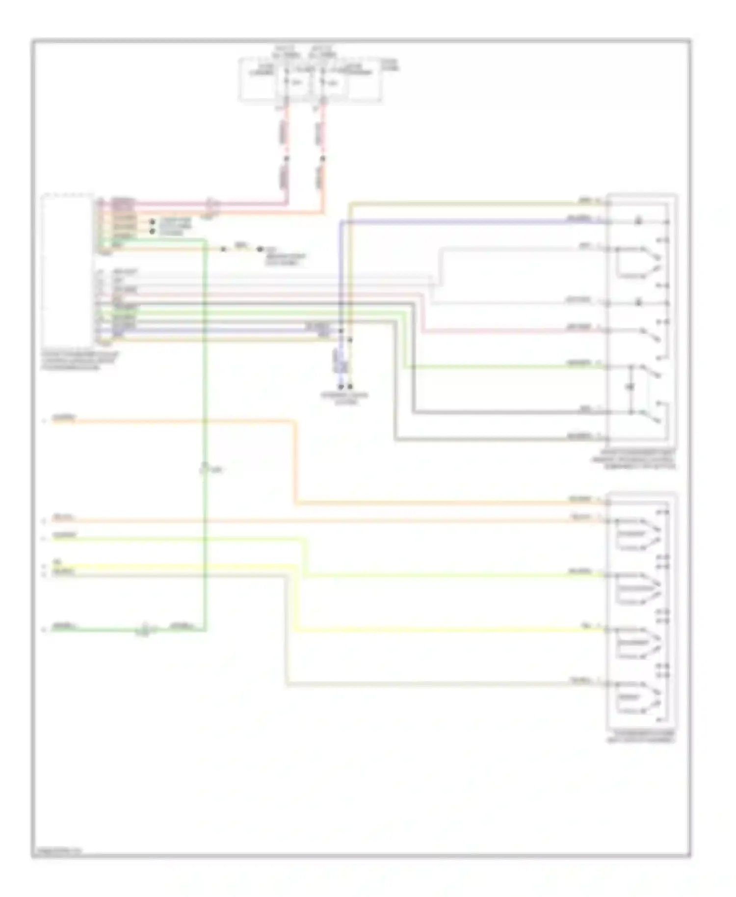 Wiring diagram passenger's power seat switch assembly for Audi Q7 4L facelift (2009-2015) (1 of 2)