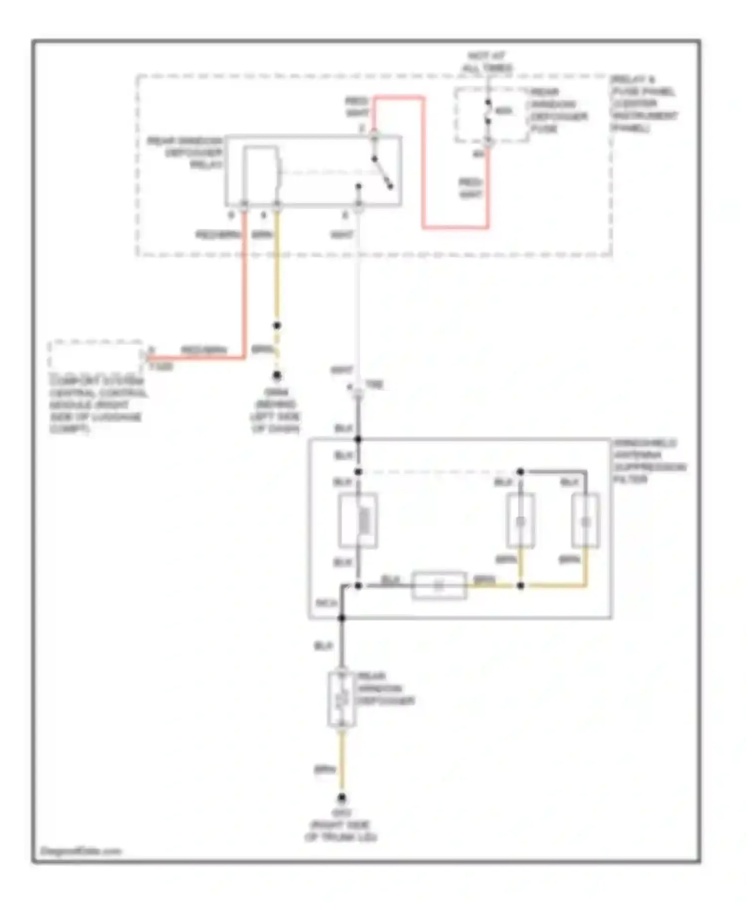 Wiring diagram rear window defogger fuse for Audi Q7 4L facelift (2009-2015) (1 of 1)
