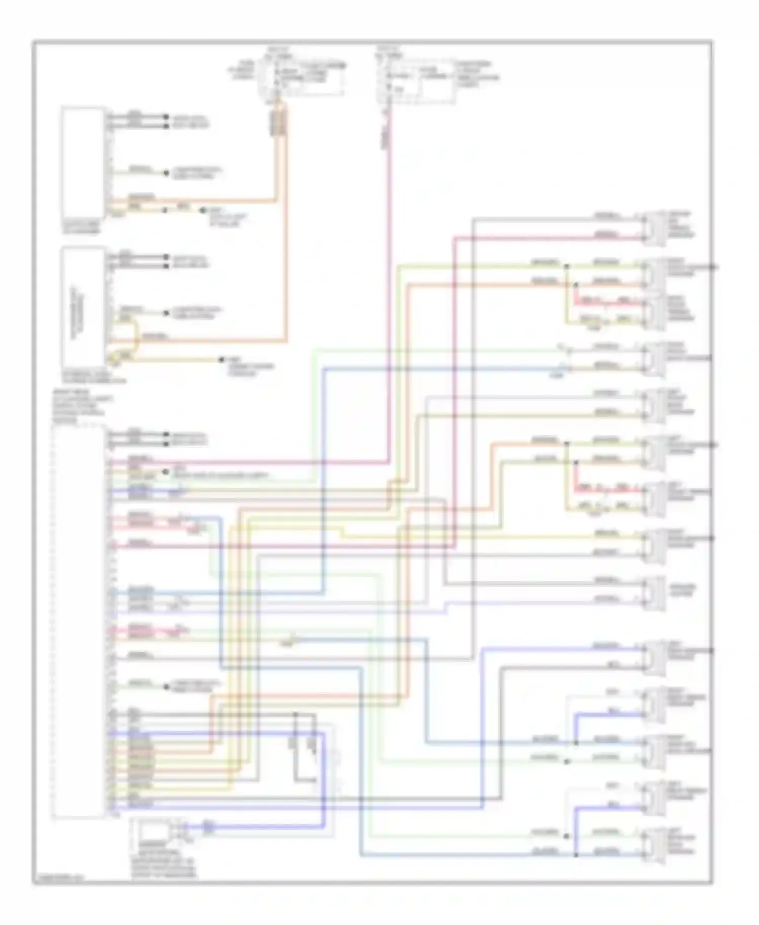 Wiring diagram right front midrange speaker for Audi Q7 4L facelift (2009-2015) (1 of 3)