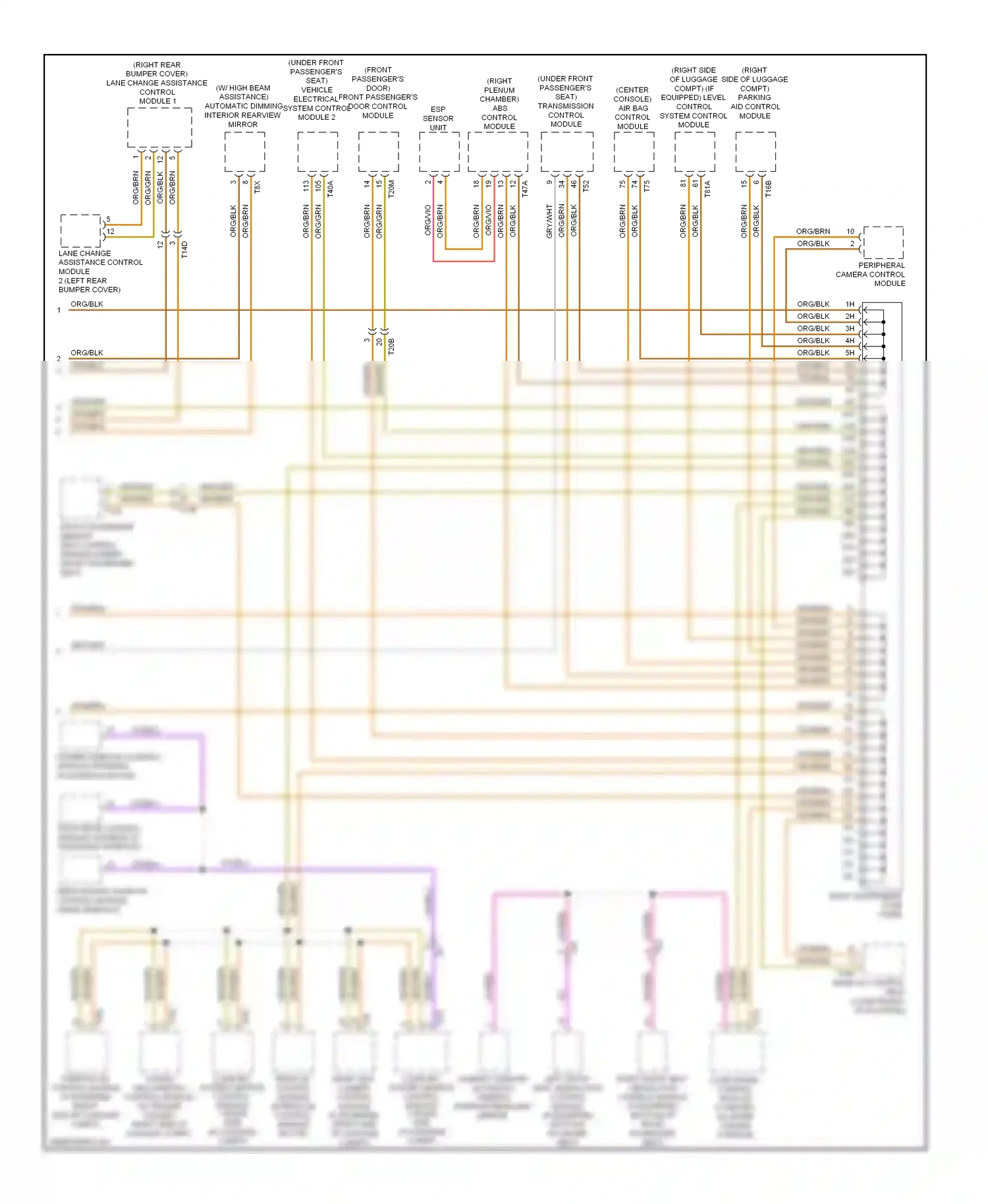Audi Q7 4L facelift (2009-2015) (right plenum chamber) abs control module wiring diagram  (1 of 1)