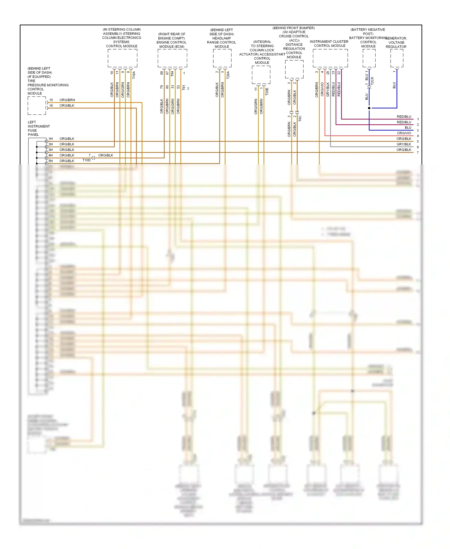 Audi Q7 4L facelift (2009-2015) (right rear of engine compt) engine control module (ecm) wiring diagram  (1 of 3)