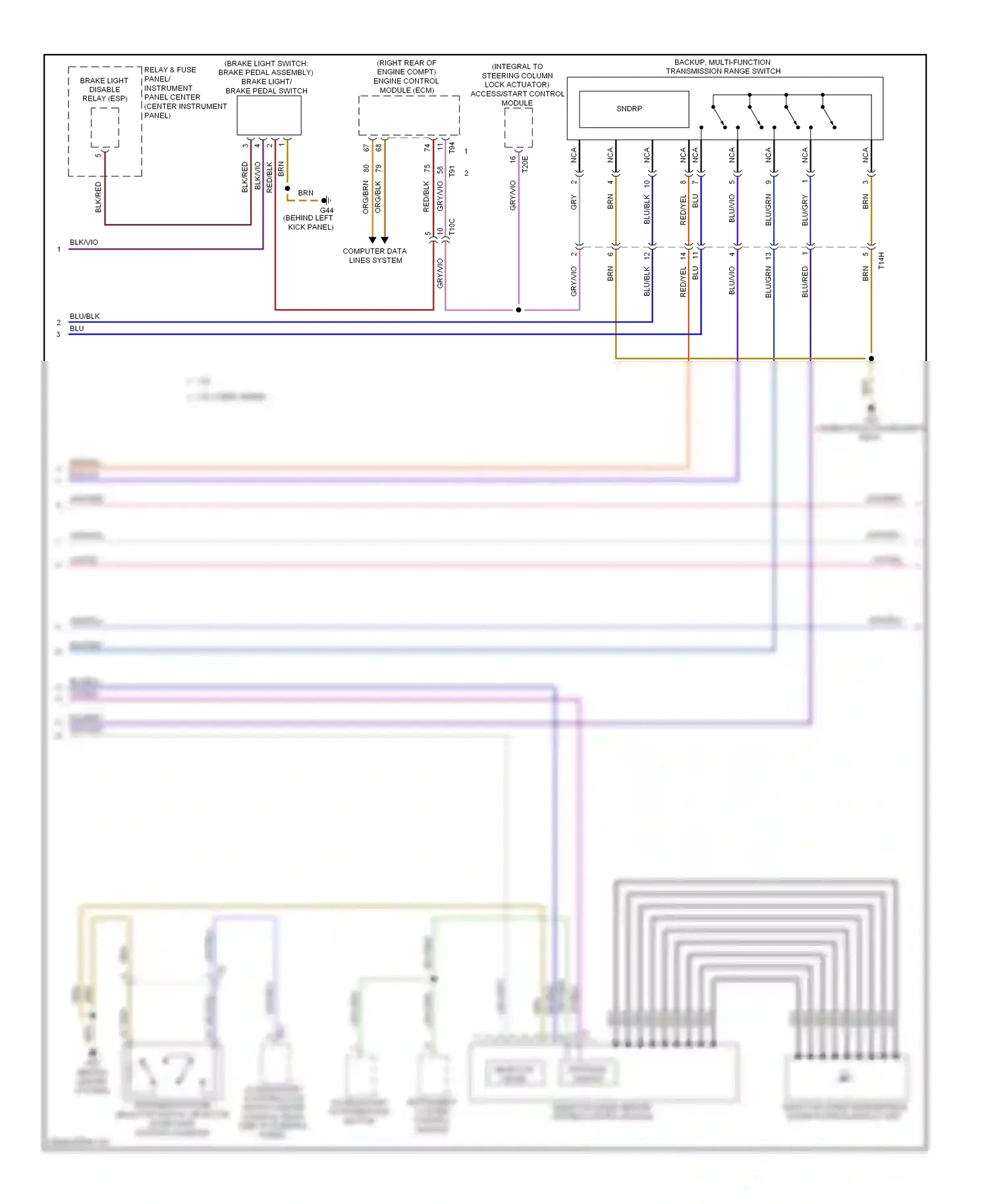 Audi Q7 4L facelift (2009-2015) (right rear of engine compt) engine control module (ecm) wiring diagram  (3 of 3)