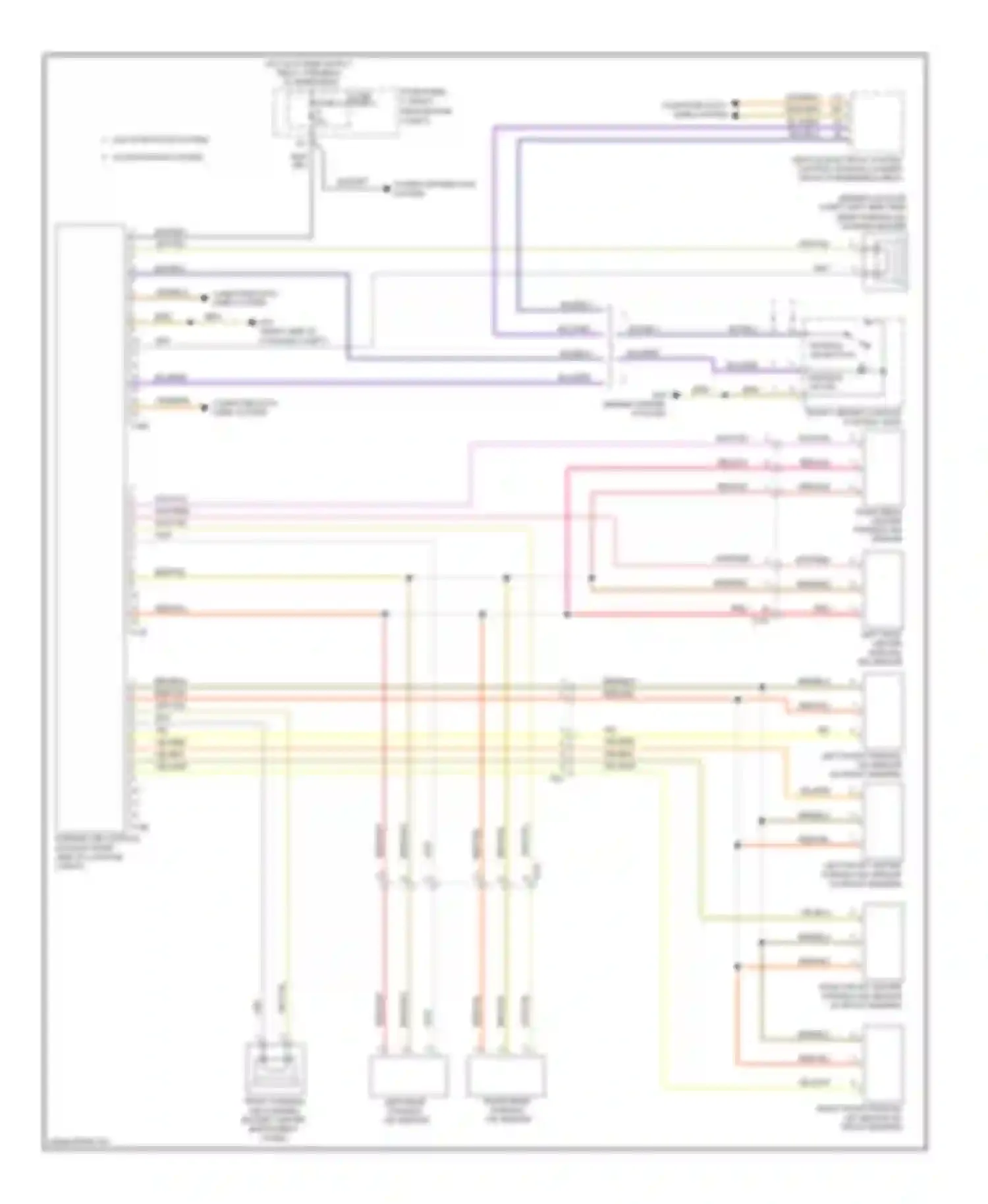 Wiring diagram right rear parking aid sensor for Audi Q7 4L facelift (2009-2015) (1 of 1)
