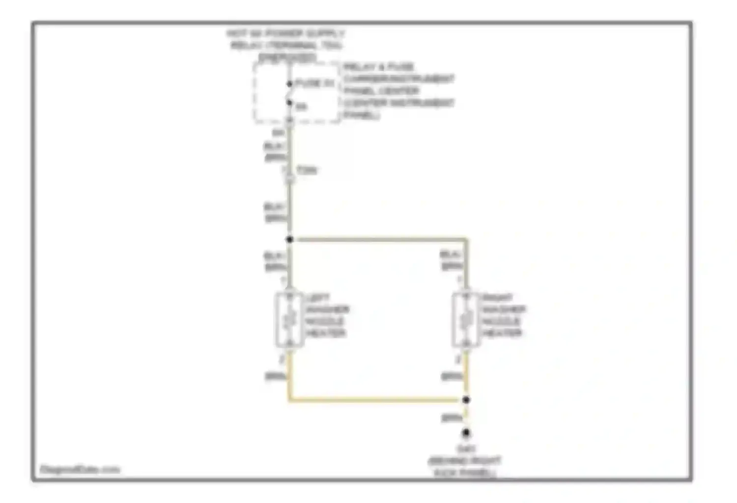 Wiring diagram right washer nozzle heater for Audi Q7 4L facelift (2009-2015) (3 of 3)