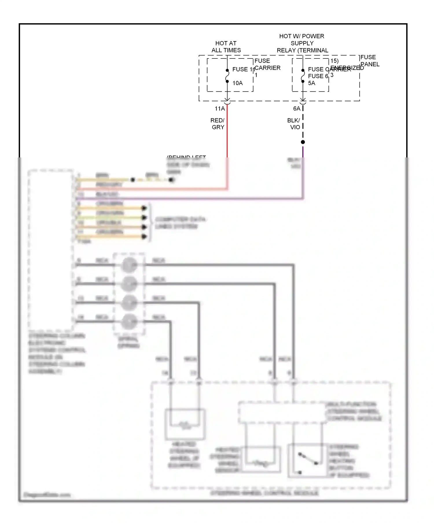 Audi Q7 4L facelift (2009-2015) steering column electronic systems control module (in steering column assembly) wiring diagram  (4 of 10)